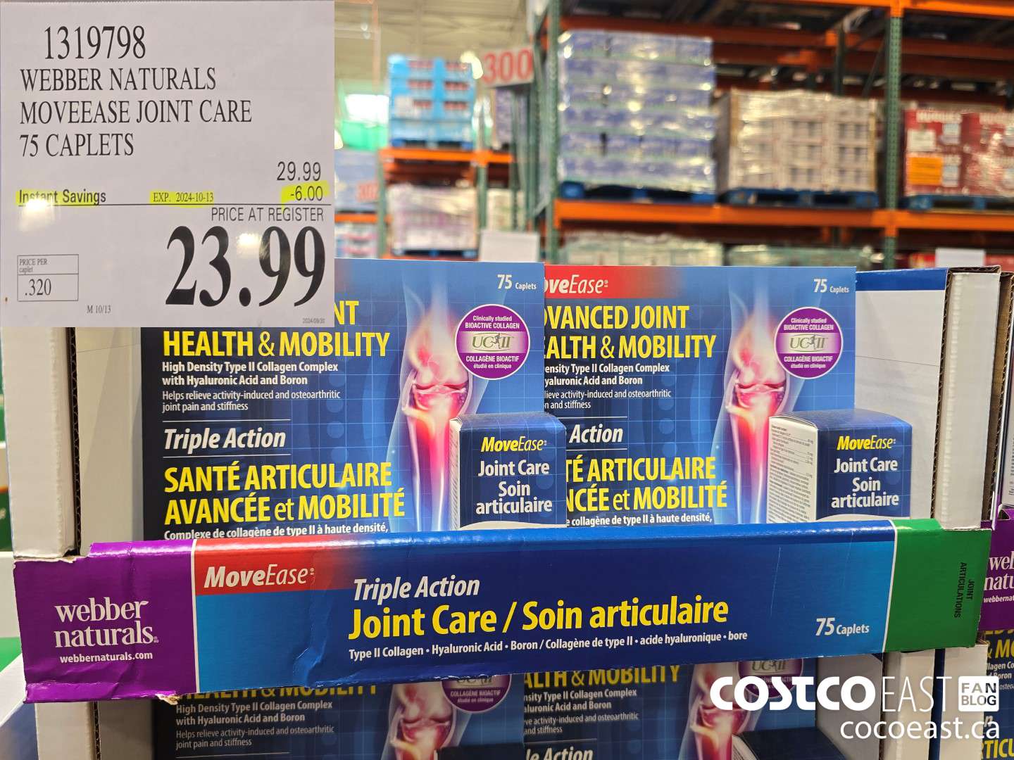 1319798 WEBBER NATURALS MOVEEASE JOINT CARE 75 CAPLETS ($6.00 INSTANT SAVINGS EXPIRES ON 2024-10-13) $23.99