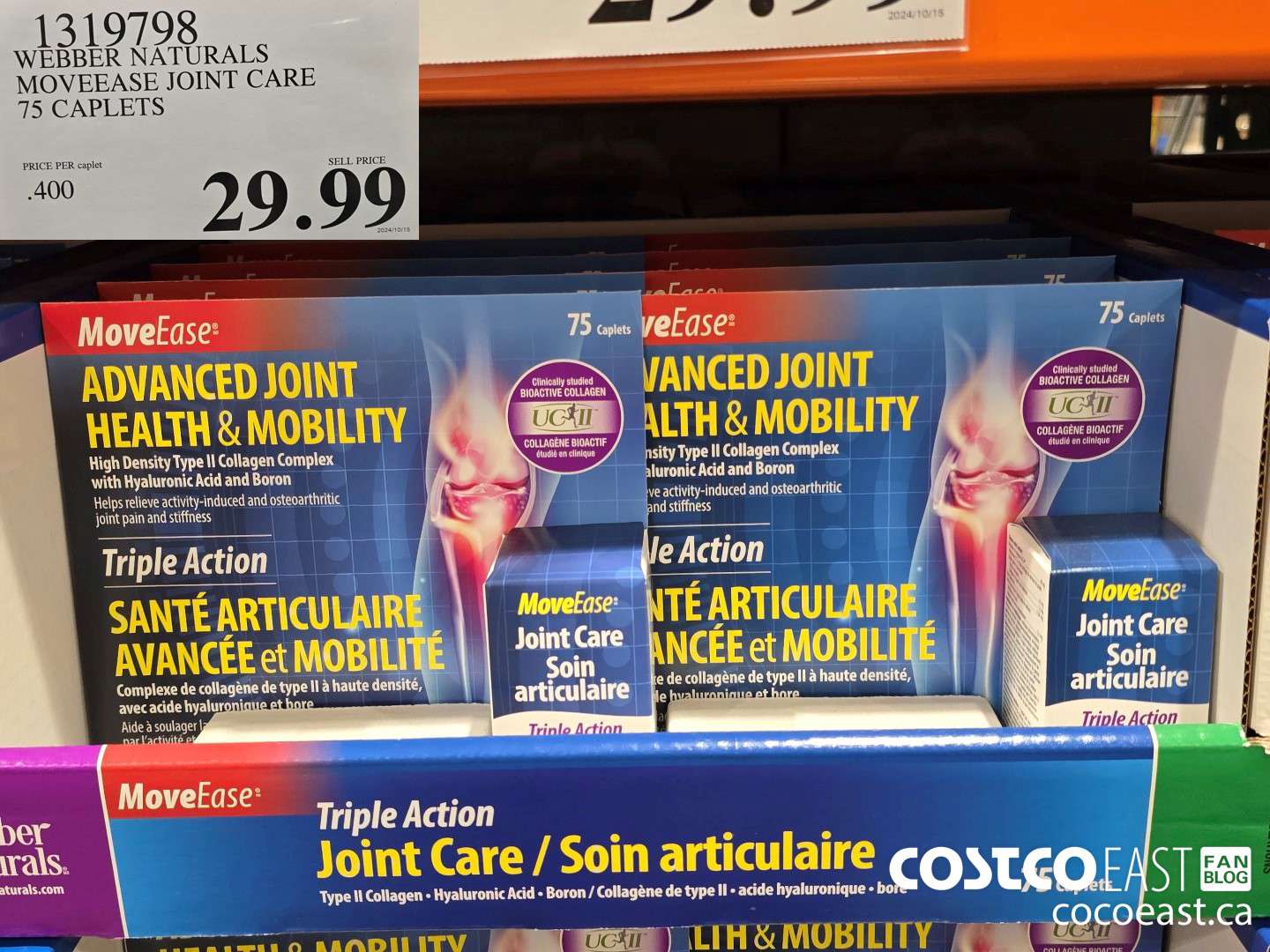 1319798 WEBBER NATURALS MOVEEASE JOINT CARE 75 CAPLETS $29.99