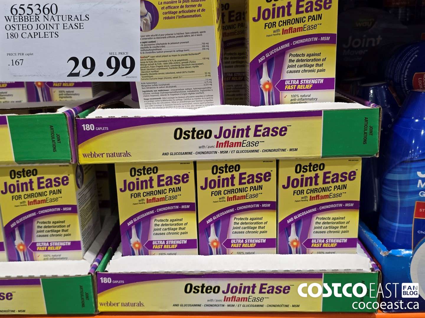 655360 WEBBER NATURALS OSTEO JOINT EASE 180 CAPLETS $29.99