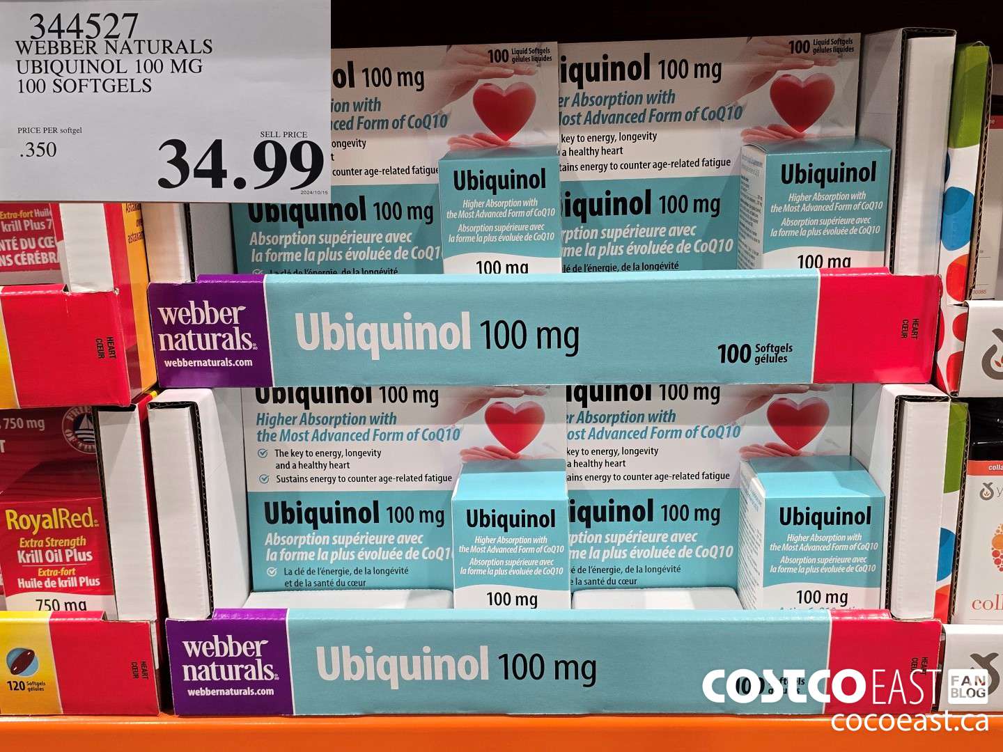 344527 WEBBER NATURALS UBIQUINOL 100 MG 100 SOFTGELS $34.99