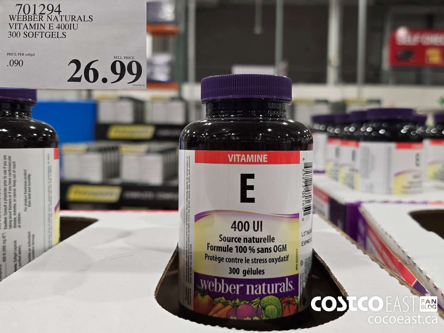 701294 WEBBER NATURALS VITAMIN E NATURAL 400 IU 300 SOFTGELS $26.99