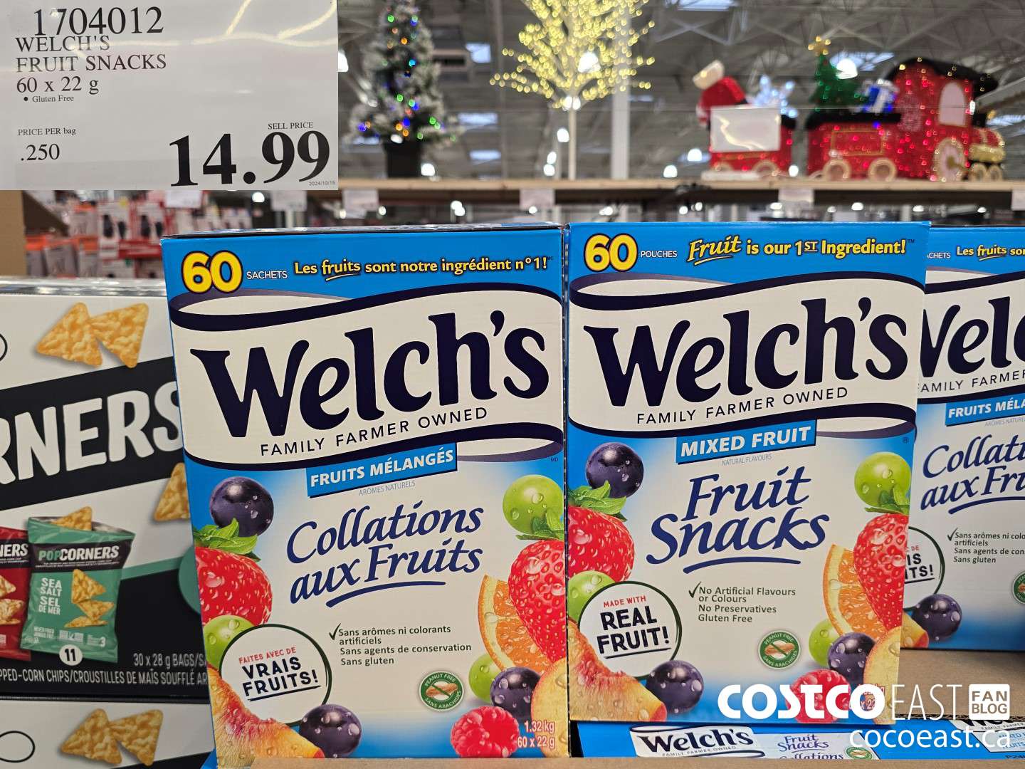 1704012 WELCH'S FRUIT SNACKS 60 X 22 G $14.99