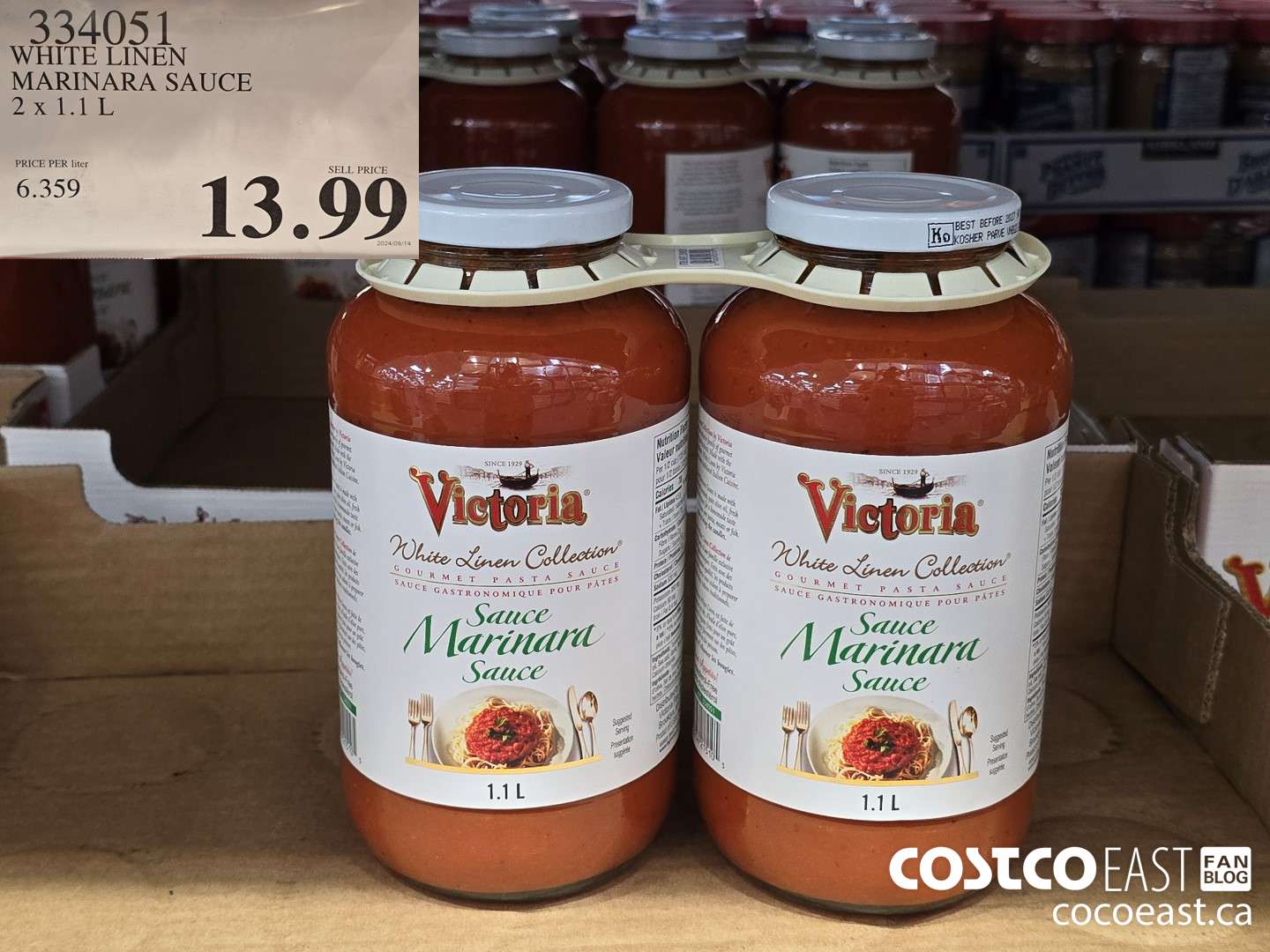 334051 WHITE LINEN MARINARA SAUCE 2 X 1.1L $13.99