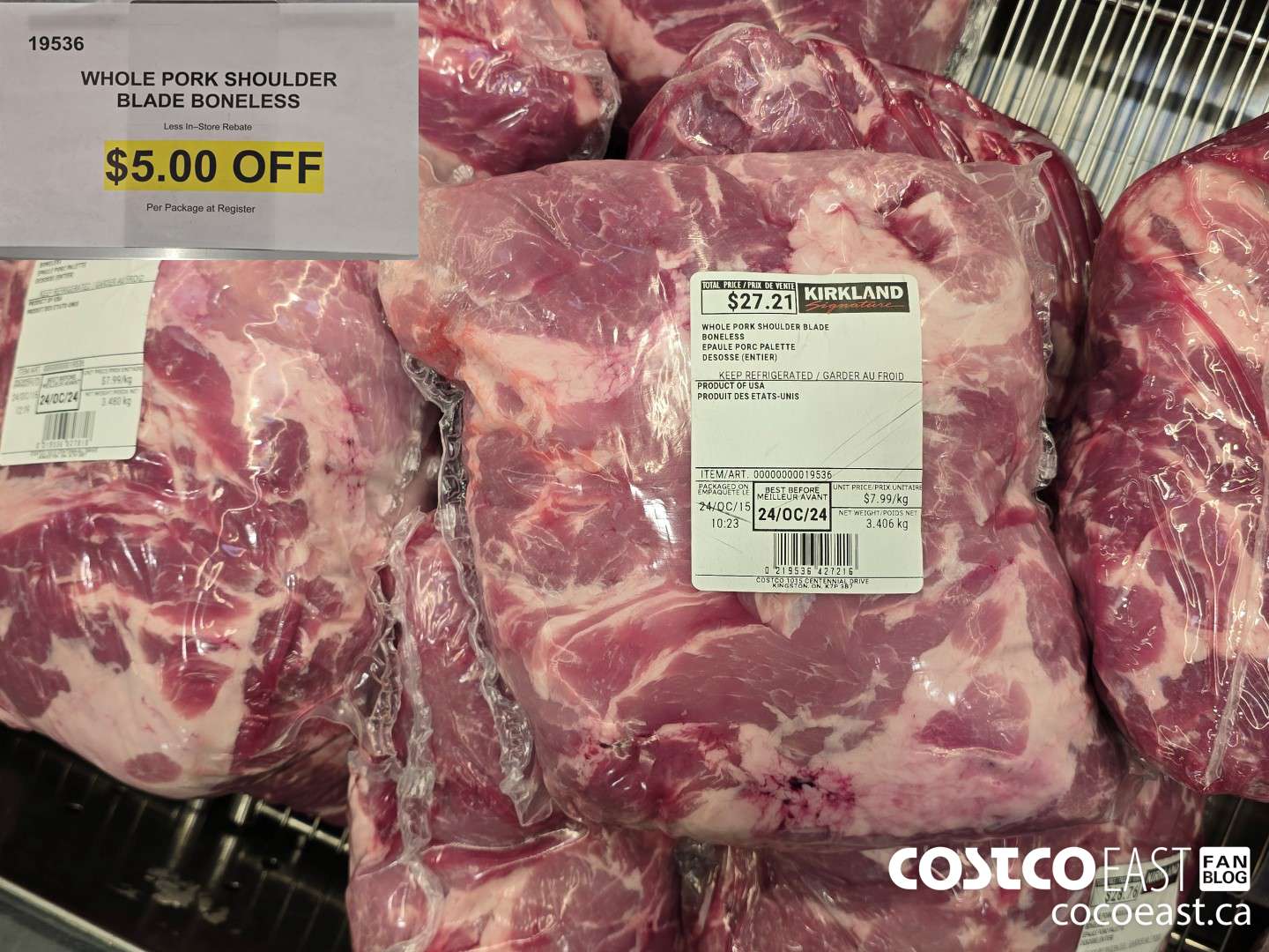 19536 WHOLE PORK SHOULDER BLADE BONELESS ($5.00 INSTANT SAVINGS)