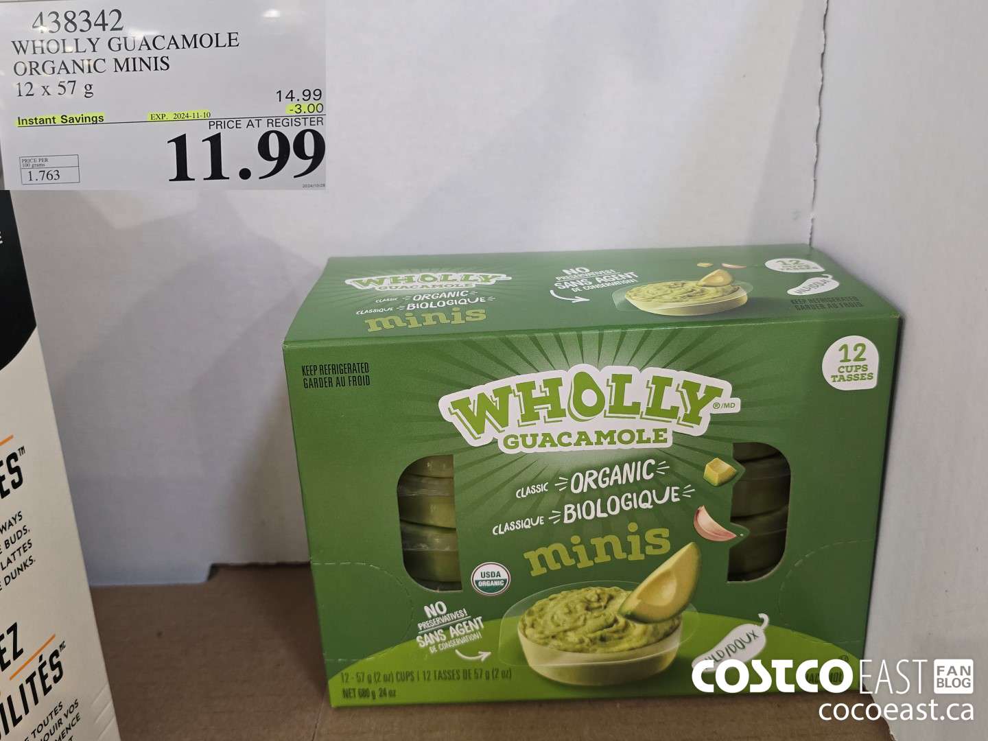 438342 WHOLLY GUACAMOLE ORGANIC MINIS 12 X 57 G ($3.00 INSTANT SAVINGS EXPIRES ON 2024-11-10) $11.99