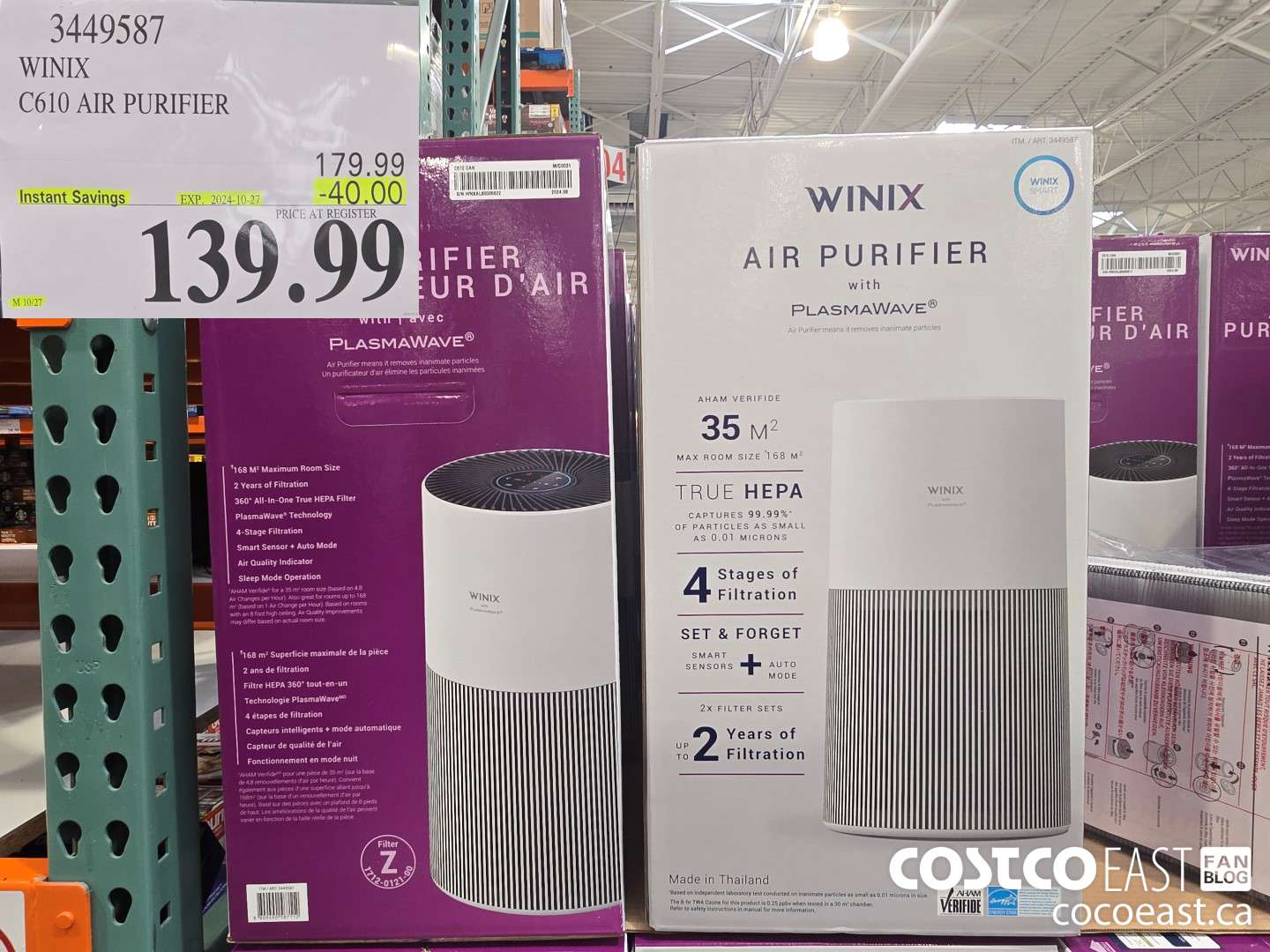 3449587 WINIX ($40.00 INSTANT SAVINGS EXPIRES ON 2024-10-27) $139.99