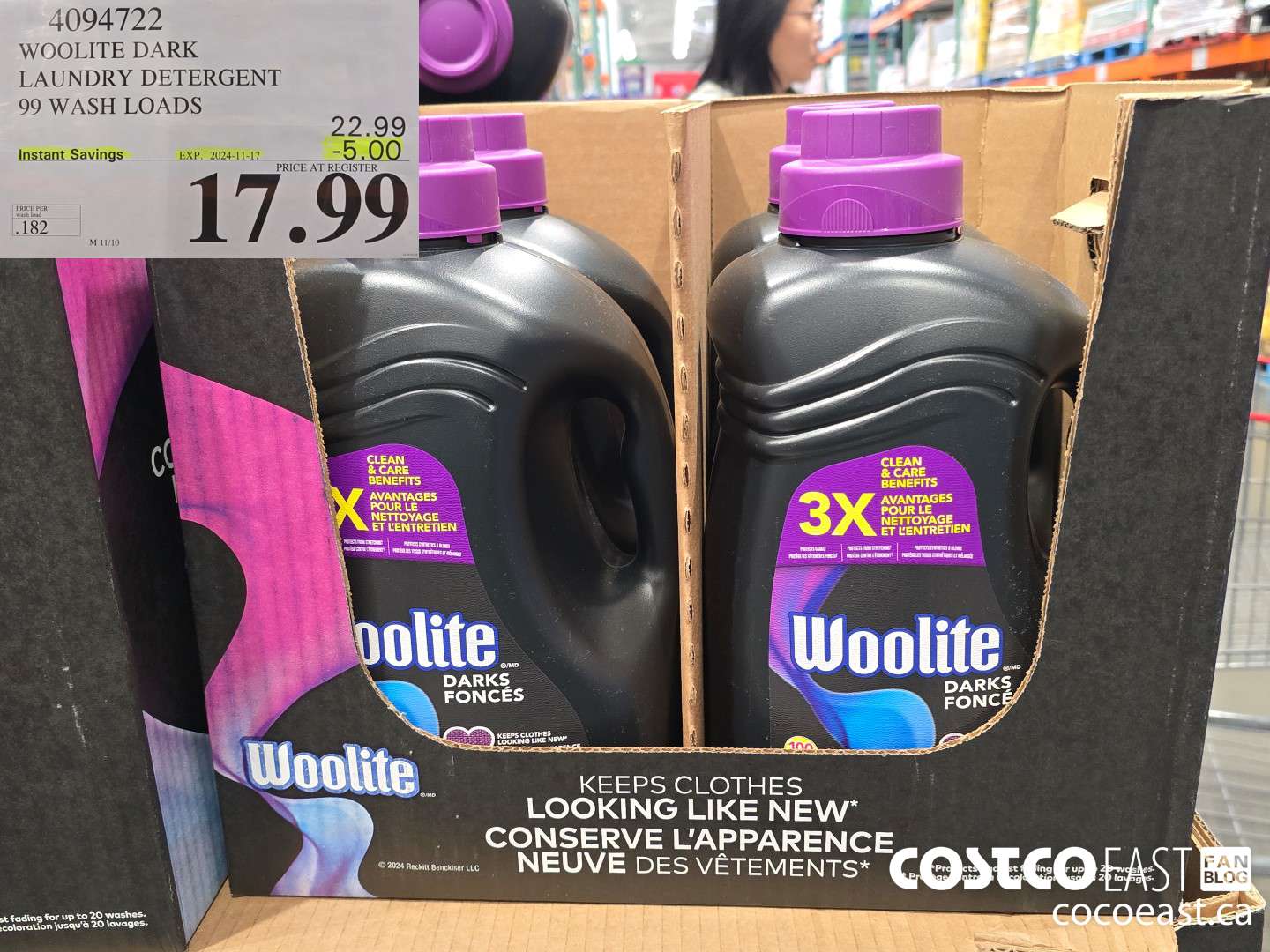 4094722 WOOLITE DARK LAUNDRY DETERGENT 99 wash loads ($5.00 INSTANT SAVINGS EXPIRES ON 2024-11-17) $17.99