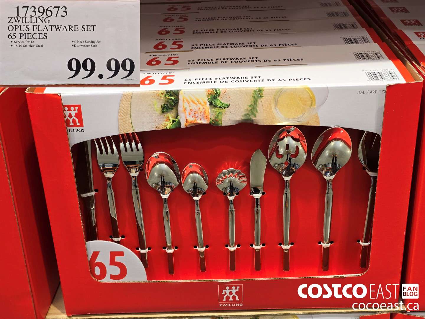 1739673 ZWILLING OPUS FLATWARE SET 65 PIECES $99.99