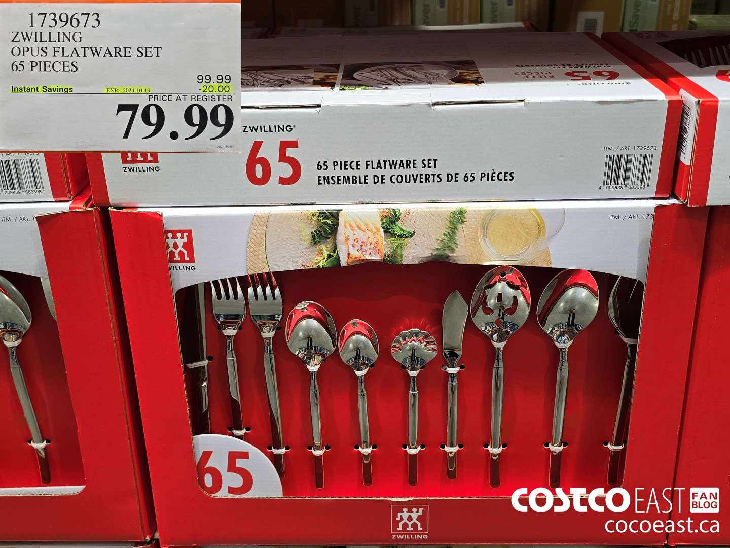 1739673 ZWILLING OPUS FLATWARE SET 65 PIECES ($20.00 INSTANT SAVINGS EXPIRES ON 2024-10-13) $79.99