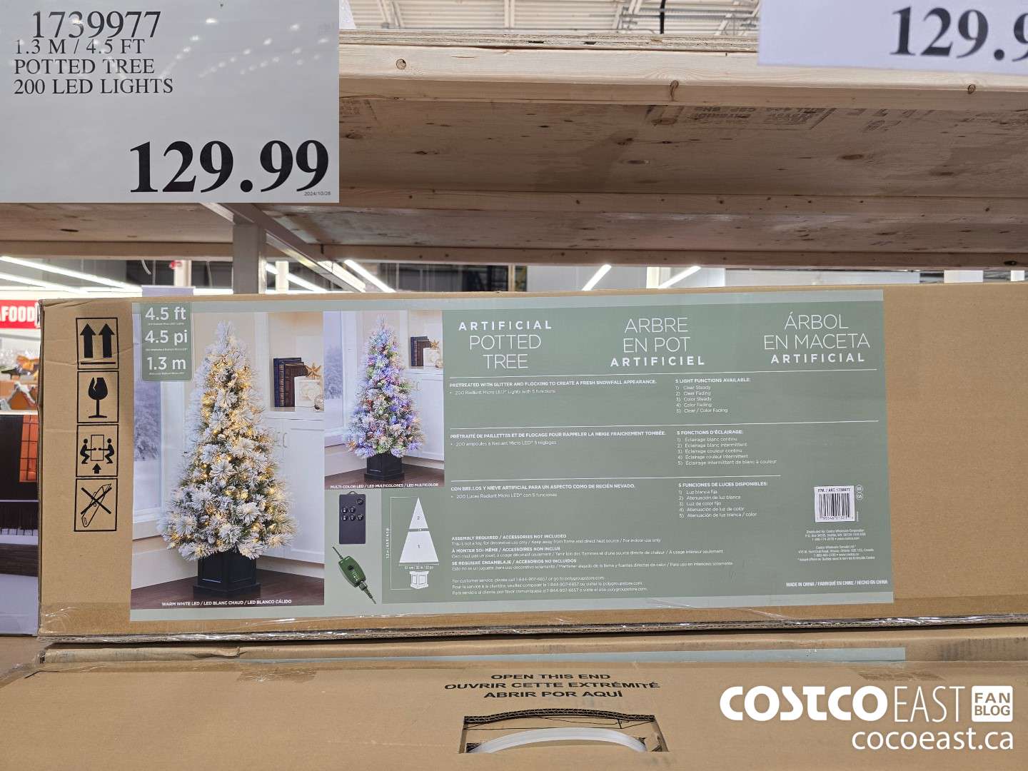 1739977 1.3 M / 4.5 FT POTTED TREE 200 LED LIGHTS $129.99