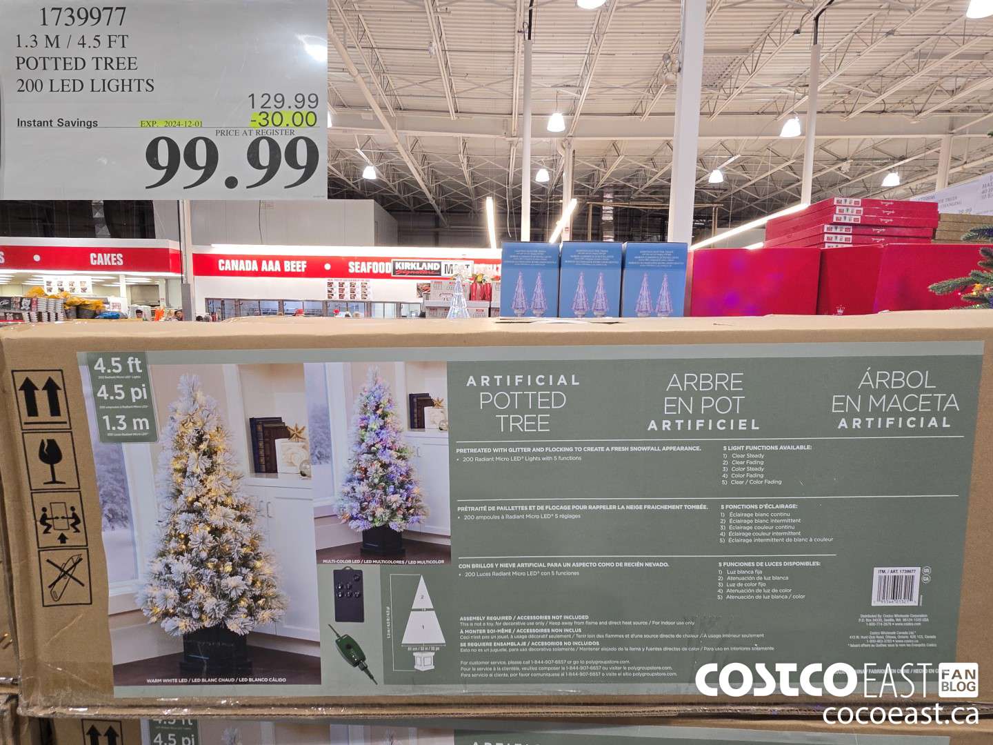 1739977 1.3 M / 4.5 FT POTTED TREE 200 LED LIGHTS ($30.00 INSTANT SAVINGS EXPIRES ON 2024-12-01) $99.99