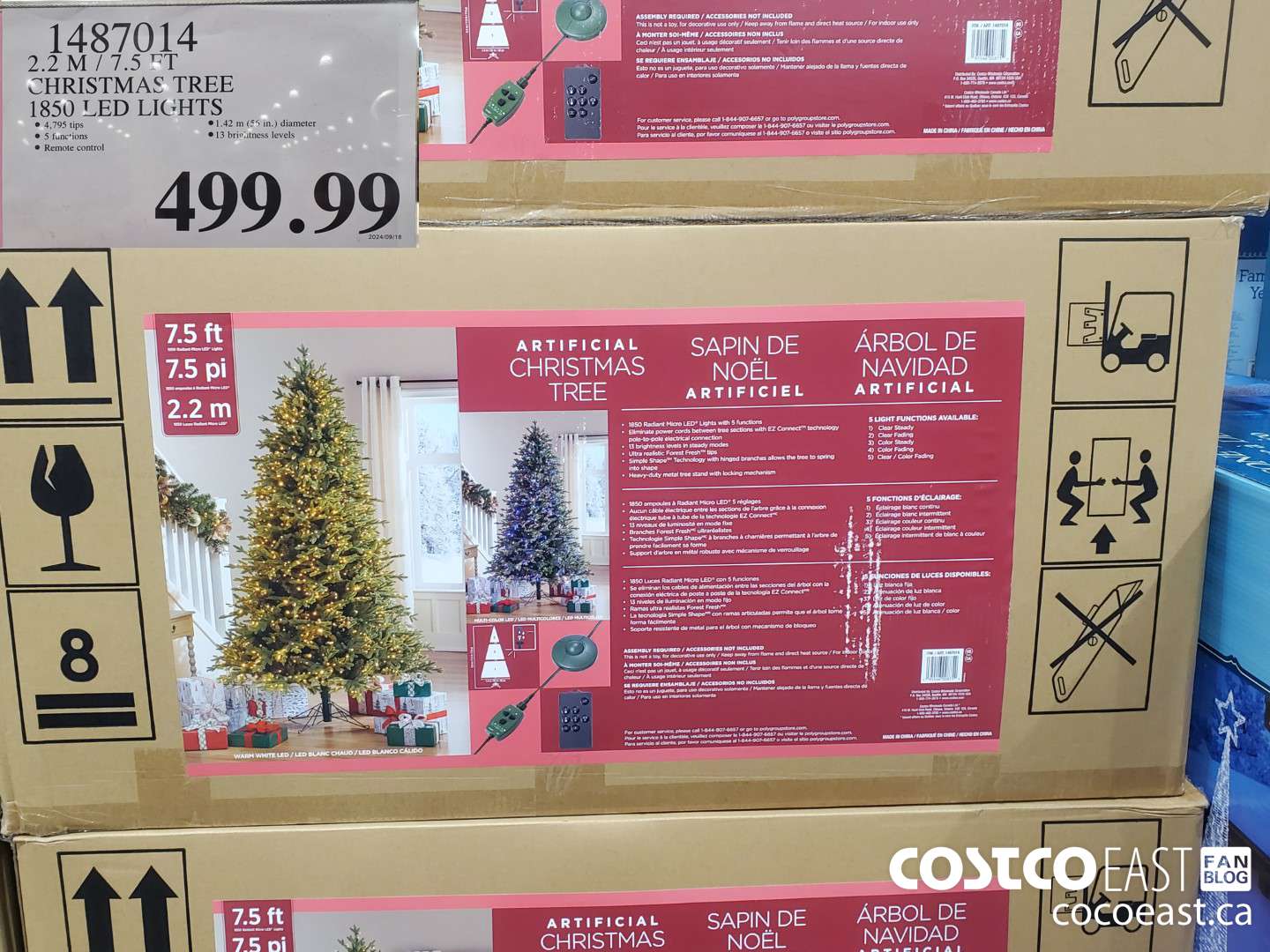 1487014 2.2M / 7.5 FT CHRISTMAS TREE 1850 LED LIGHTS $499.99