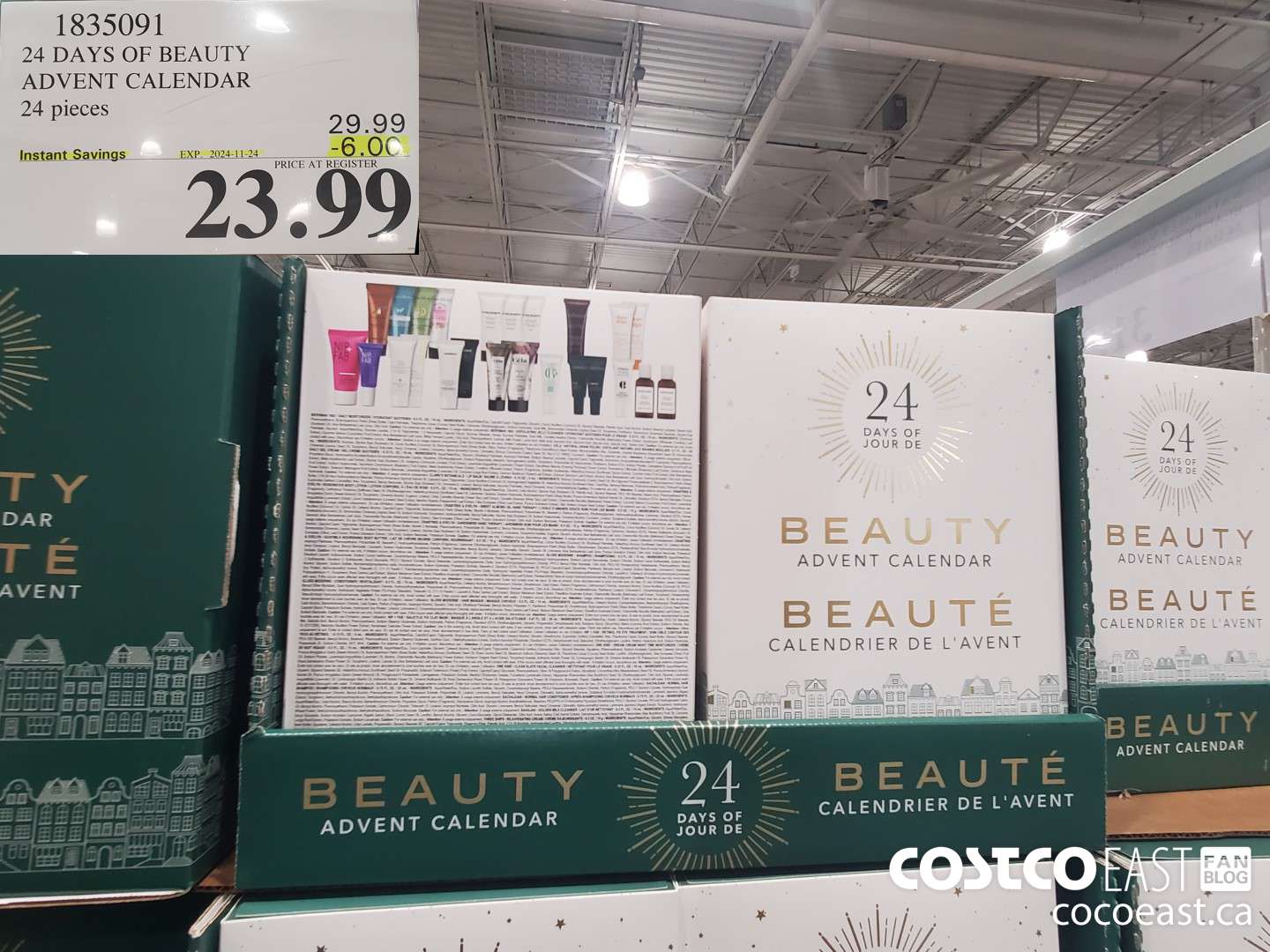 1835091 24 DAYS OF BEAUTY ADVENT CALENDAR 24 PIECES ($6.00 INSTANT SAVINGS EXPIRES ON 2024-11-24) $23.99