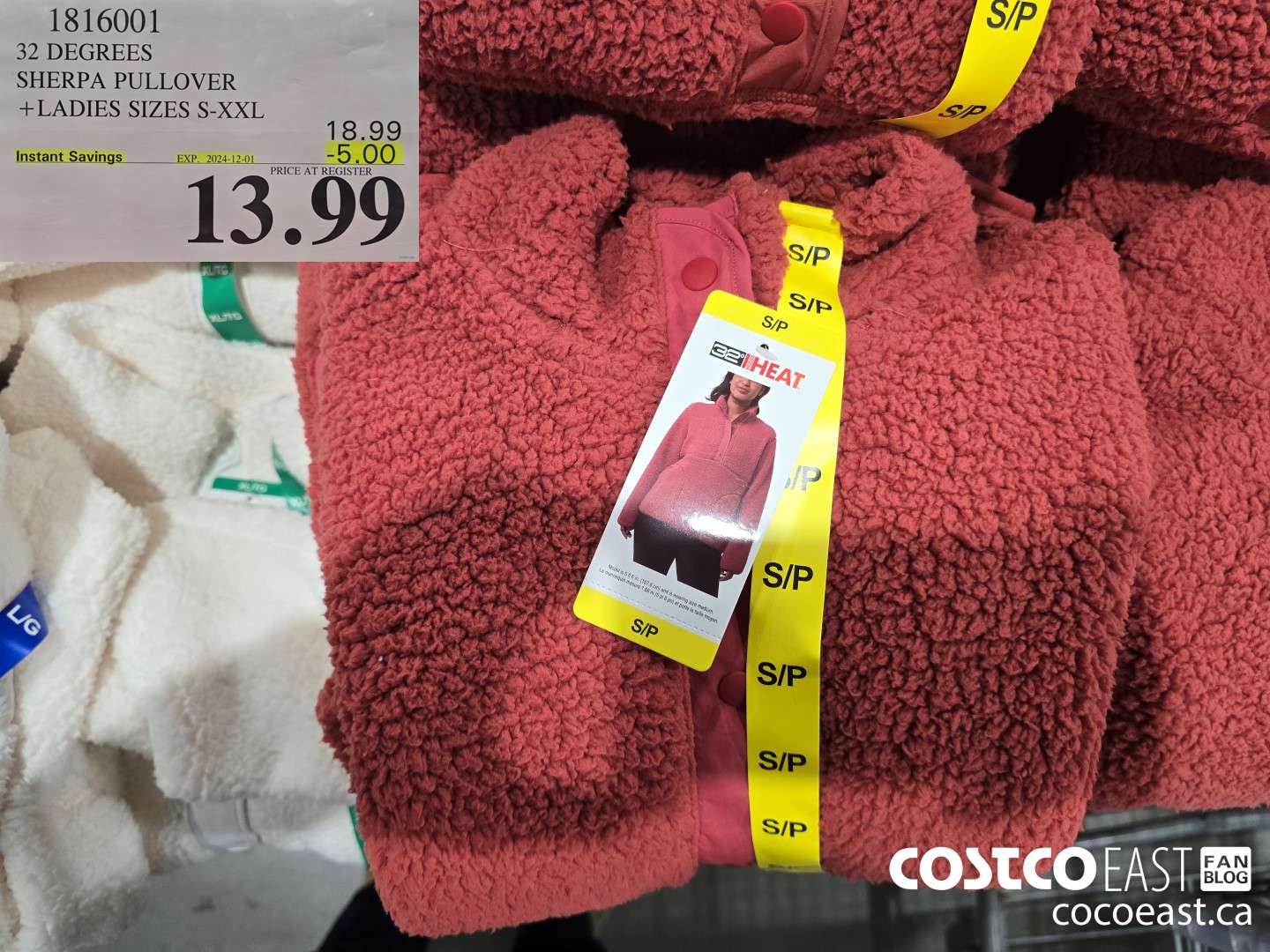1816001 32 DEGREES SHERPA PULLOVER + LADIES SIZES S-XXL ($5.00 INSTANT SAVINGS EXPIRES ON 2024-12-01) $13.99