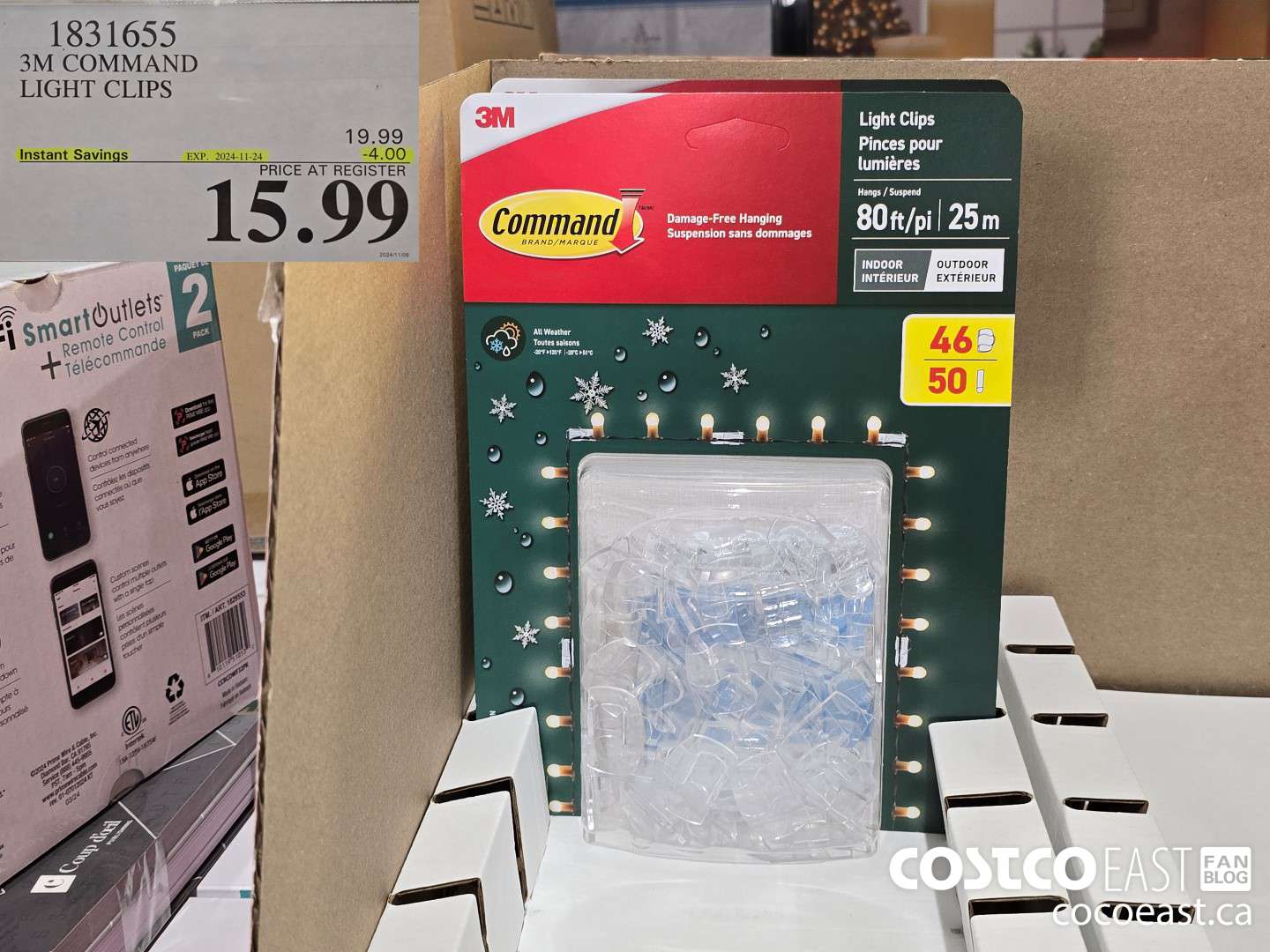 1831655 3M COMMAND LIGHT CLIPS ($4.00 INSTANT SAVINGS EXPIRES ON 2024-11-24) $15.99