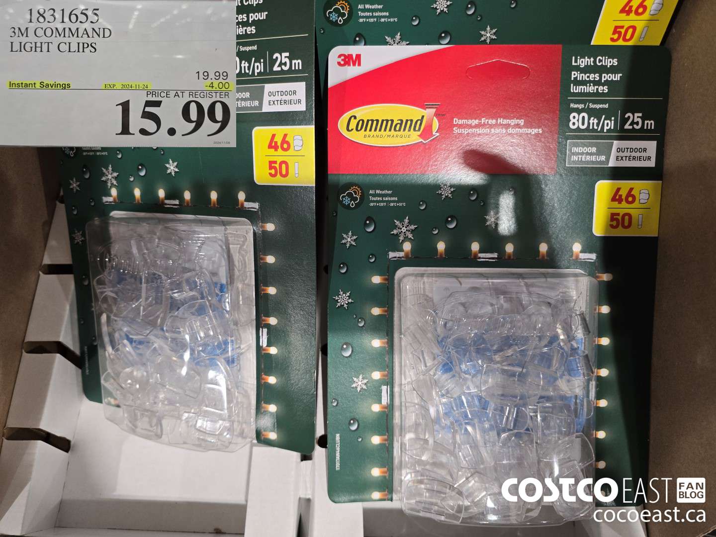 1831655 3M COMMAND LIGHT CLIPS ($4.00 INSTANT SAVINGS EXPIRES ON 2024-11-24) $15.99