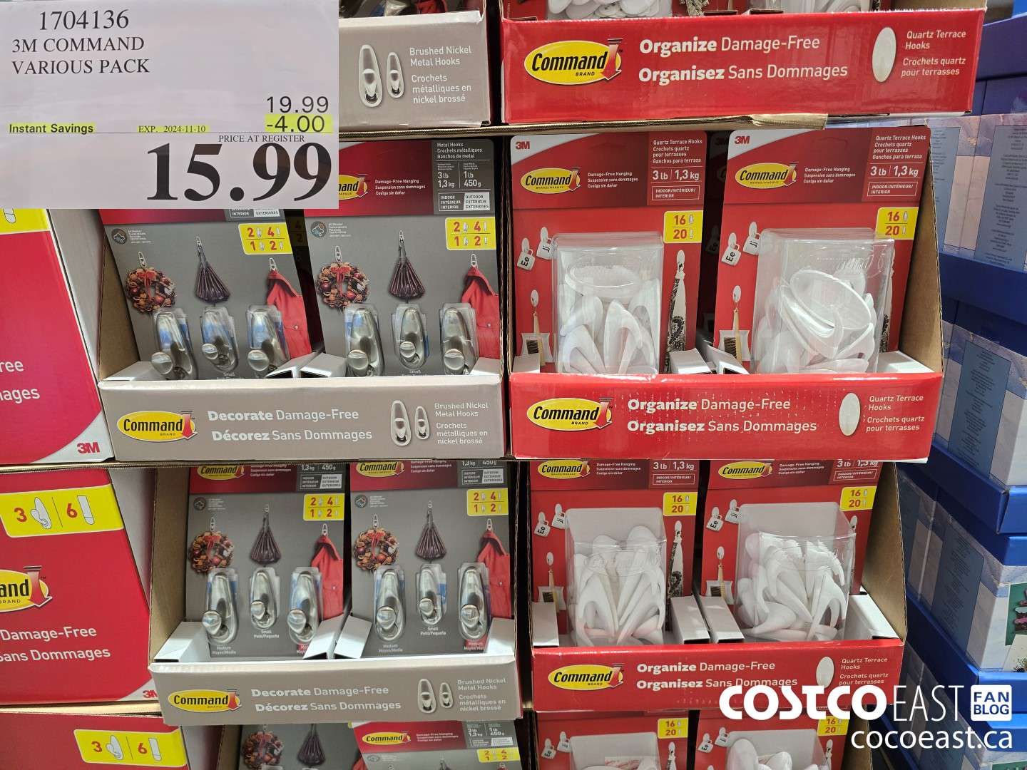 1704136 3M COMMAND VARIOUS PACK ($4.00 INSTANT SAVINGS EXPIRES ON 2024-11-10) $15.99