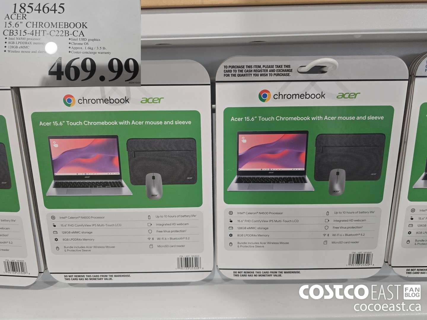 1854645 ACER 15.6 IN CHROMEBOOK CB315-4HT-C22B-CA $469.99