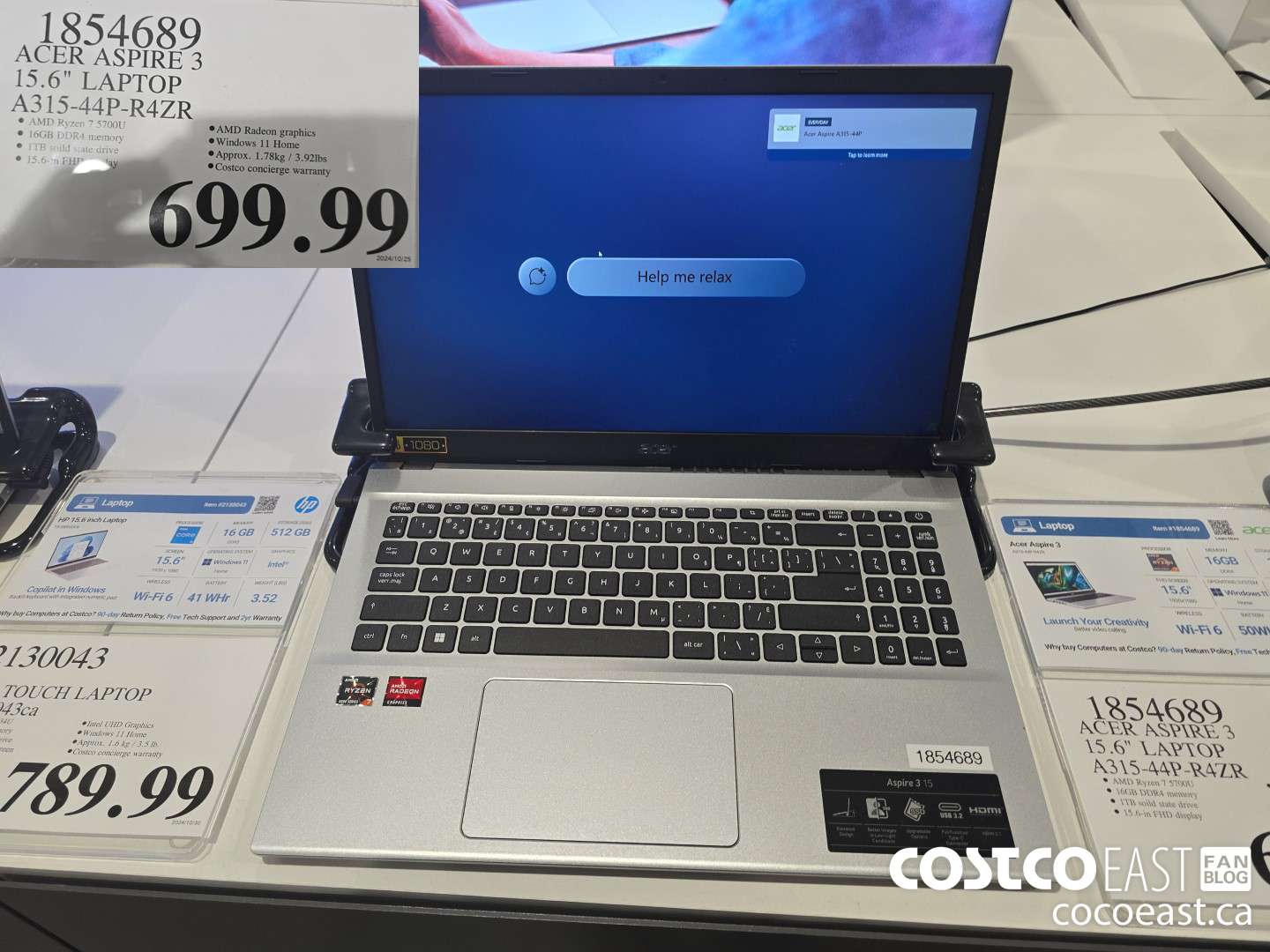 1854689 ACER ASPIRE 3 HOT BUY A315-44P-R4ZR $699.99