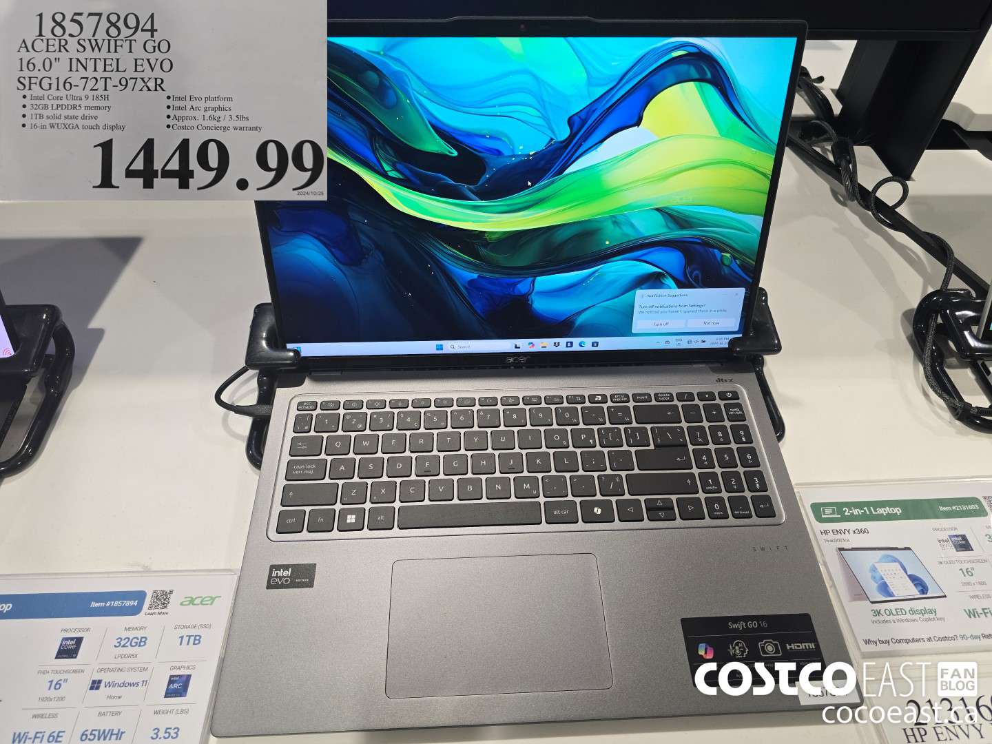 1857894 ACER SWIFT GO 16-IN INTEL EVO LAPTOP SFG16- 72T-97XR $1449.99