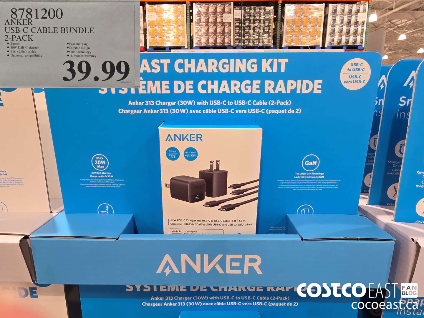 8781200 ANKER USB-C CABLE BUNDLE 2-PACK $39.99