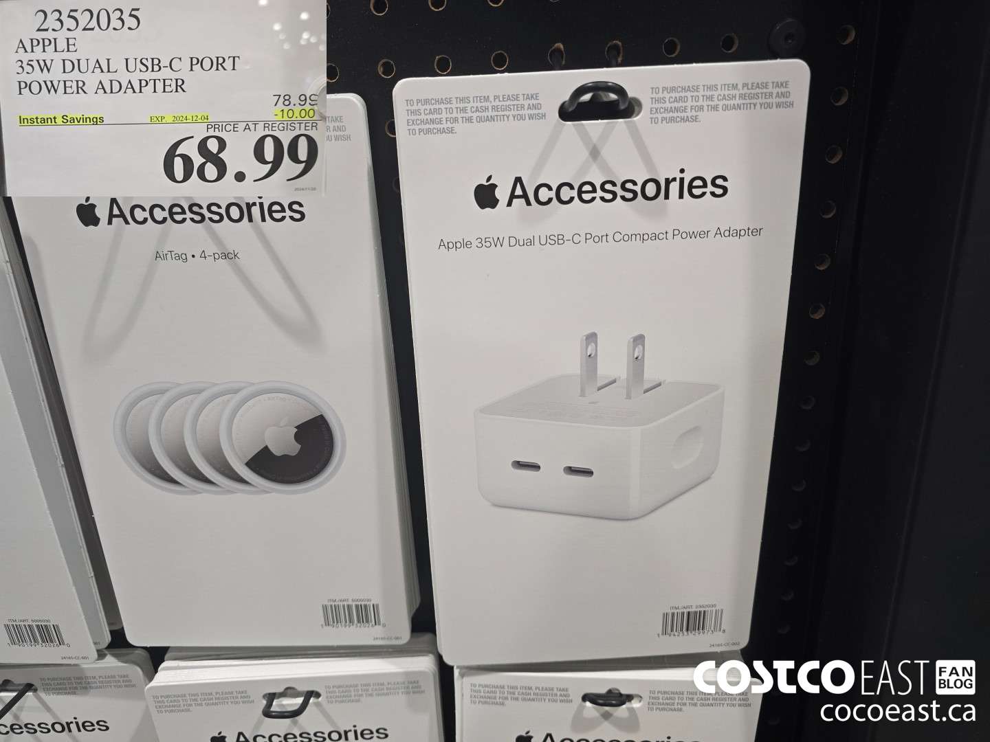 2352035 APPLE 35W DUAL USB-C PORT POWER ADAPTER ($10.00 INSTANT SAVINGS EXPIRES ON 2024-12-04) $68.99