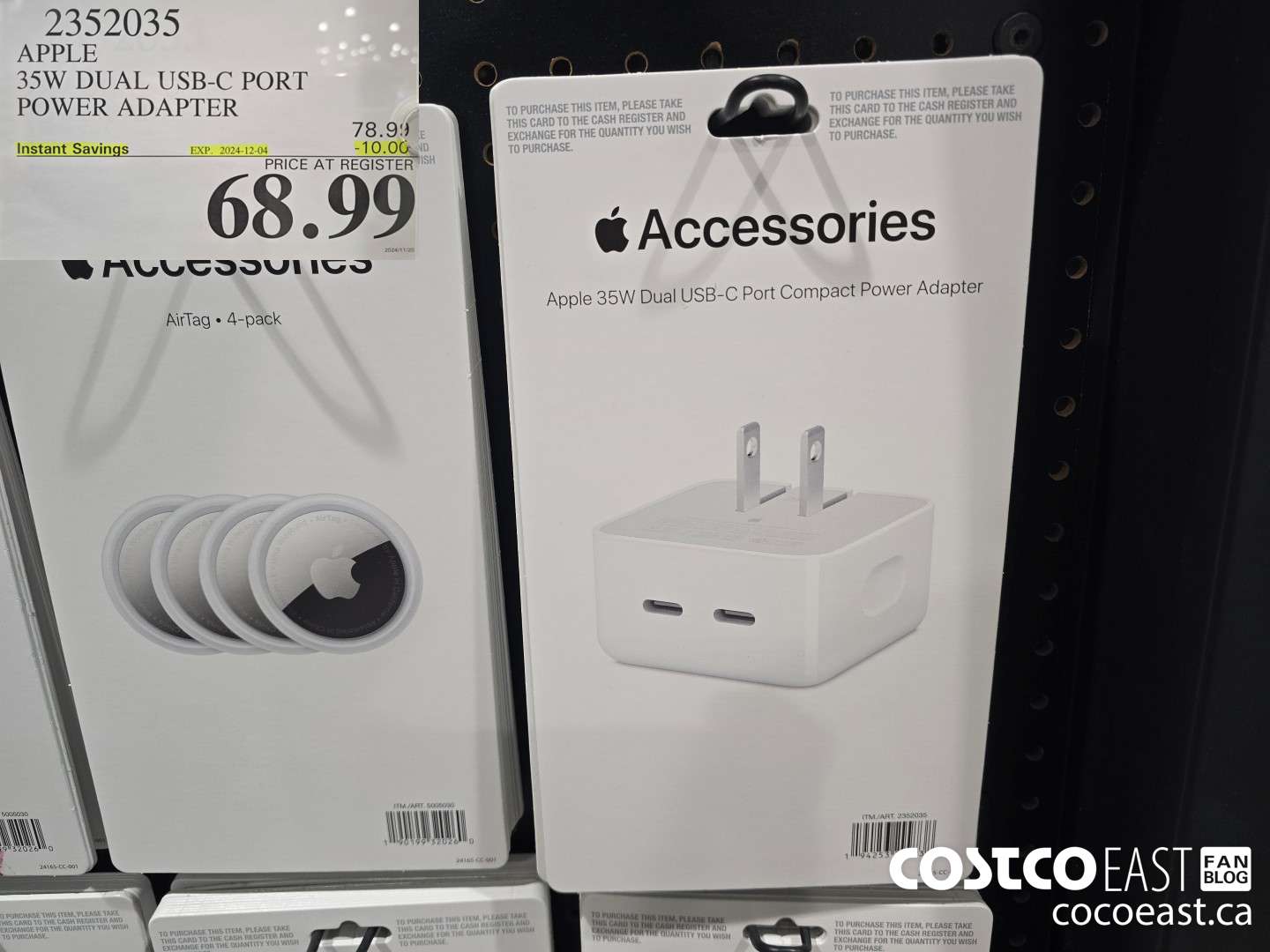 2352035 APPLE 35W DUAL USB-C PORT POWER ADAPTER ($10.00 INSTANT SAVINGS EXPIRES ON 2024-12-04) $68.99