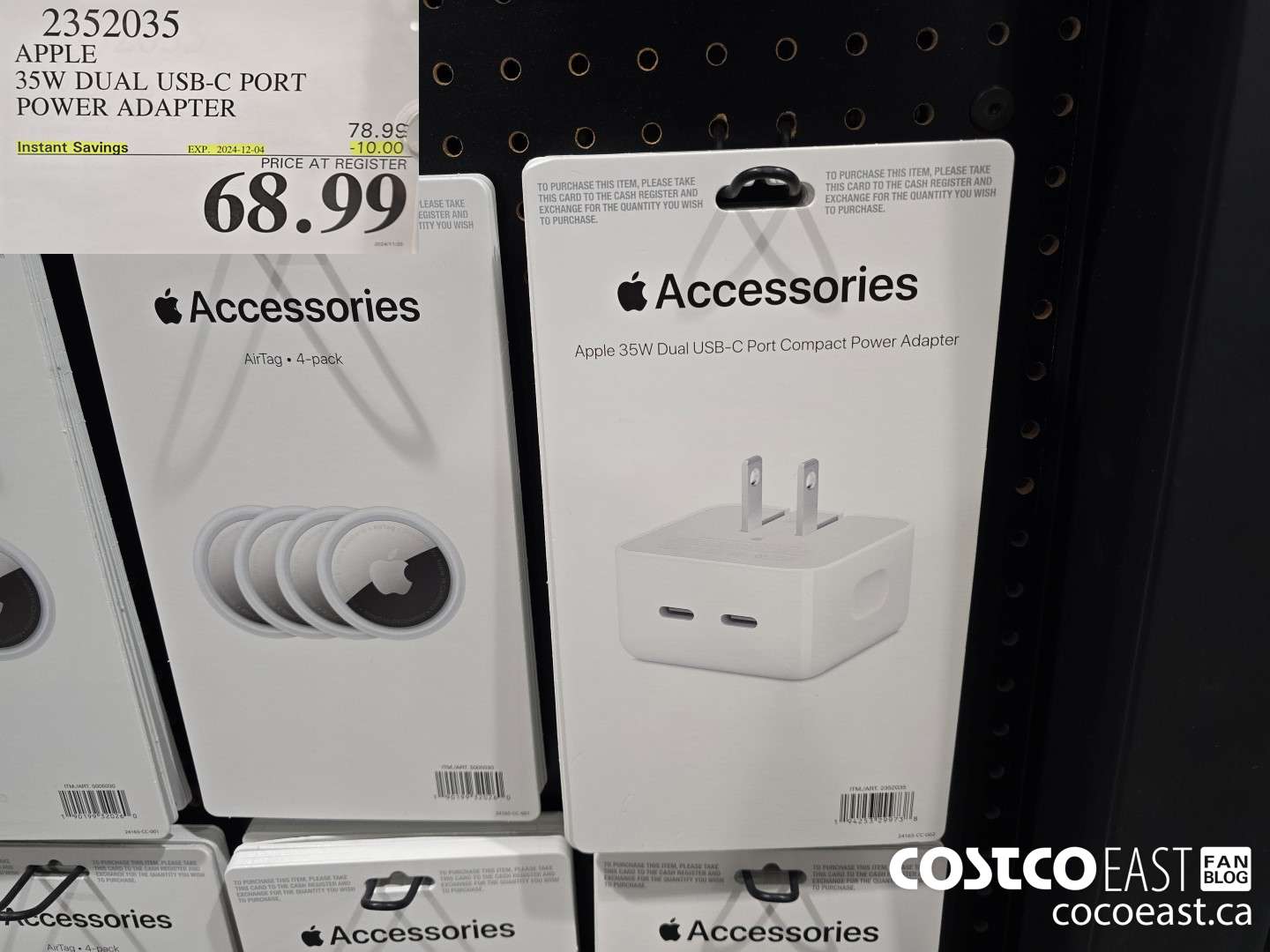 2352035 APPLE 35W DUAL USB-C PORT POWER ADAPTER ($10.00 INSTANT SAVINGS EXPIRES ON 2024-12-04) $68.99