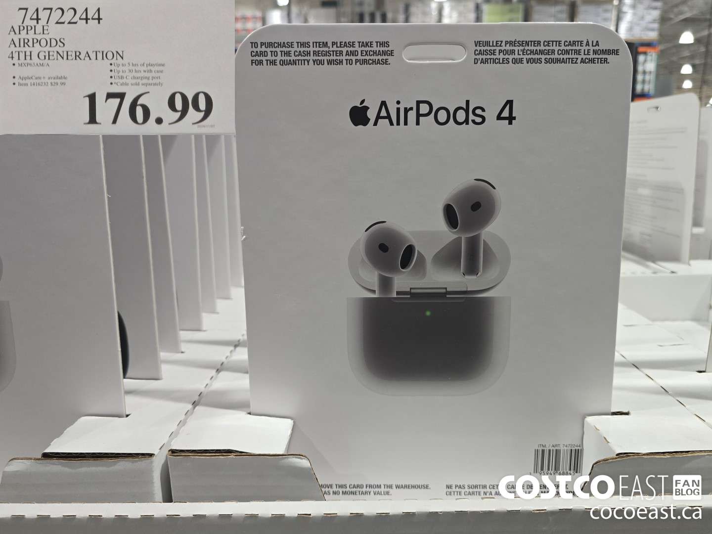 1472244 APPLE AIRPODS 4TH GENERATION $176.99