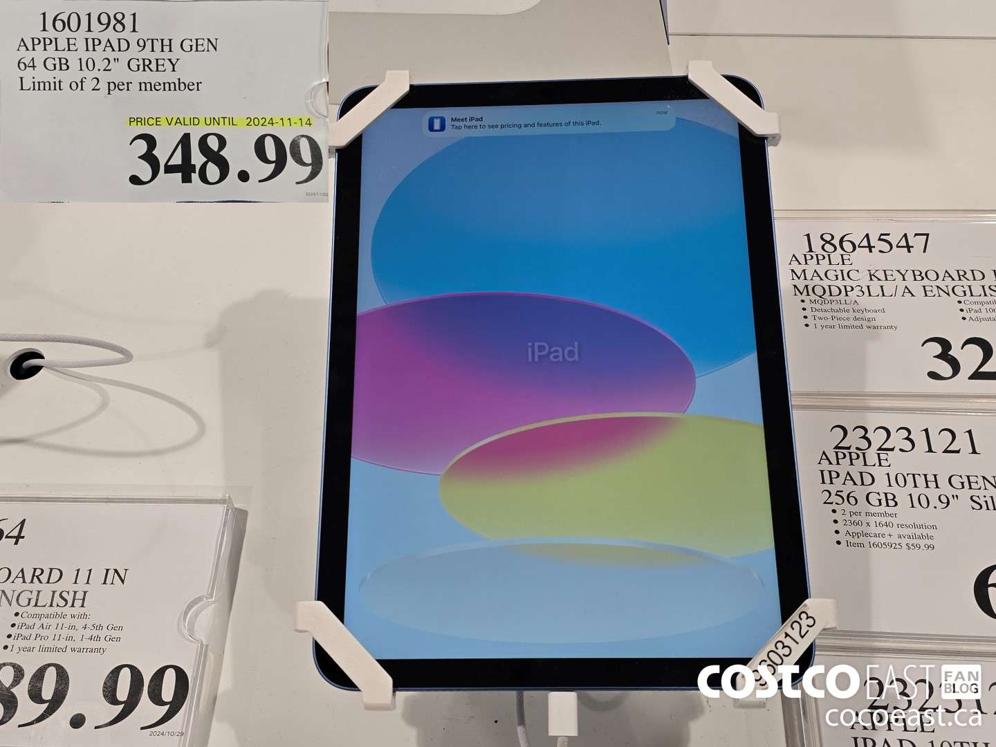 1601981 APPLE IPAD 9TH GEN 64GB 10.2 IN. GREY $348.99