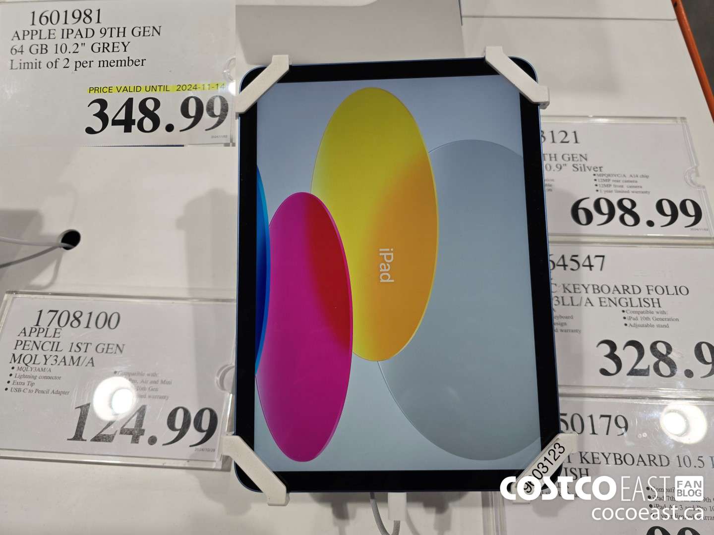 1601981 APPLE IPAD 9TH GEN 64GB 10.2 IN. GREY $348.99