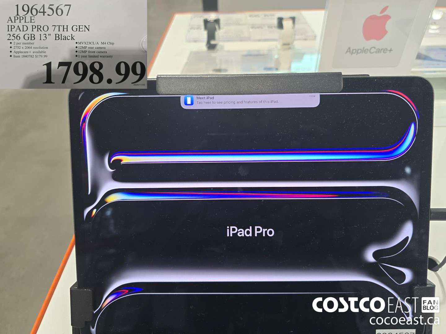 1964567 APPLE IPAD PRO 7TH GEN 256GB 13 in. Black $1798.99