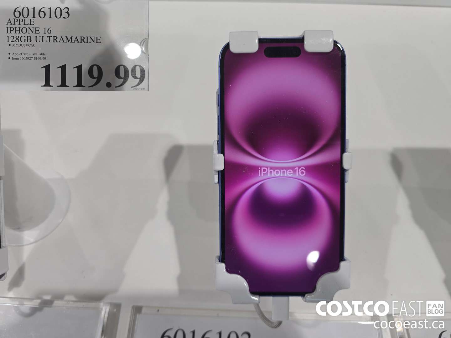 6016103 APPLE IPHONE 16 128GB ULTRAMARINE $1119.99