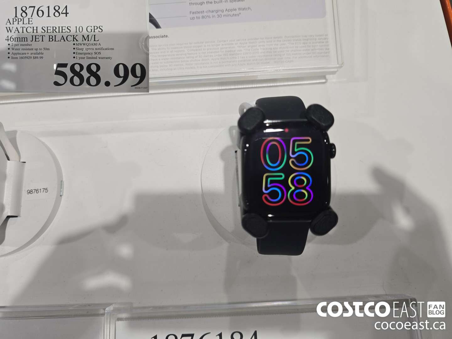 1876184 APPLE WATCH SERIES 10 GPS 46mm JET BLACK M/L $588.99