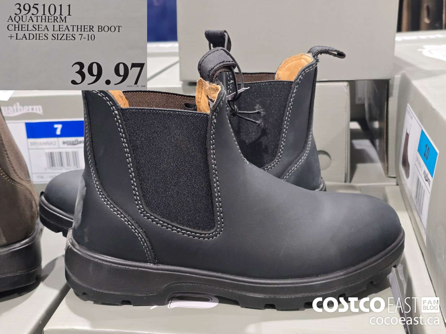 3951011 AQUATHERM CHELSEA LEATHER BOOT +LADIES SIZES 7-10 $39.97