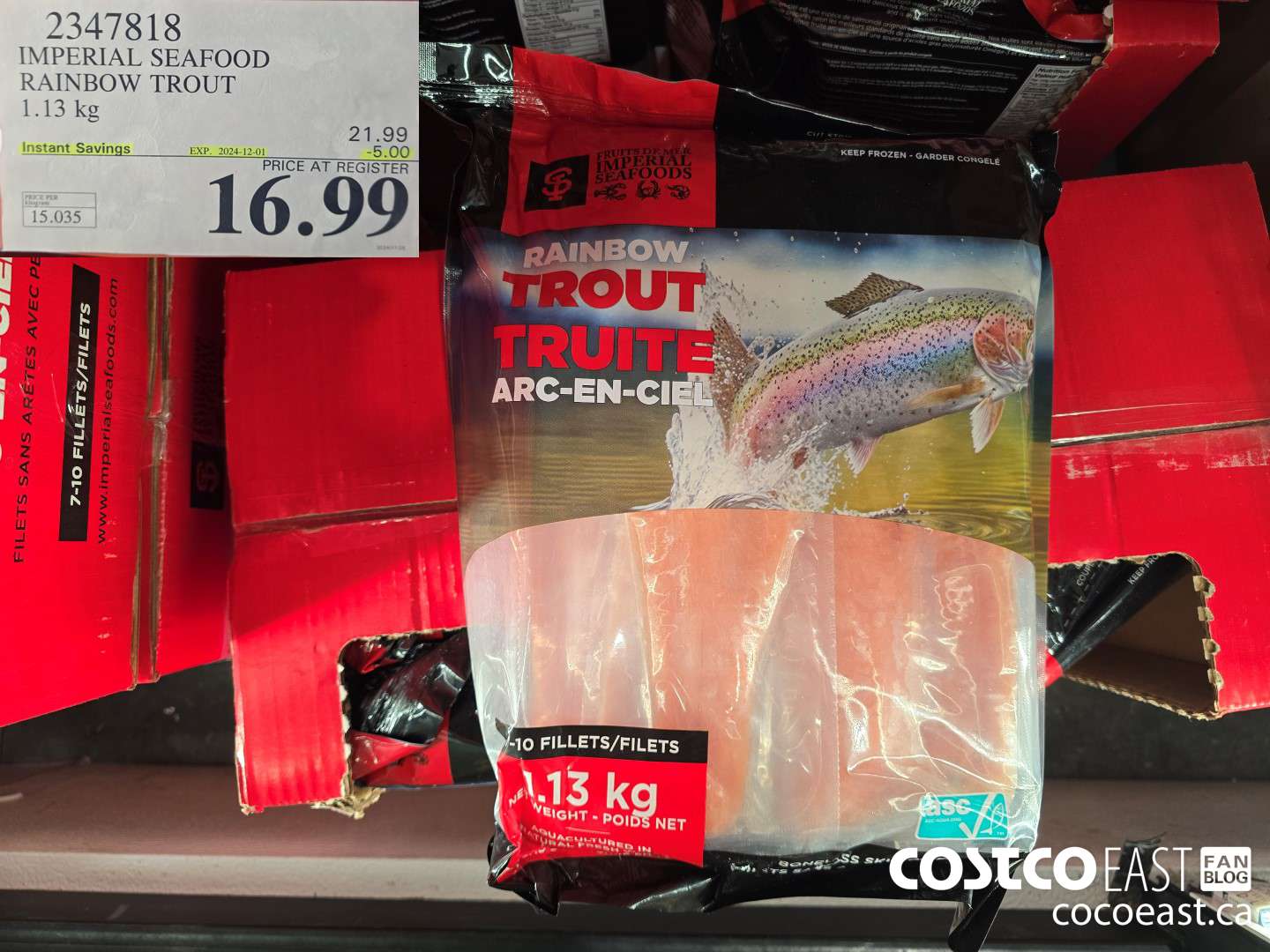 2347818 AQUA STAR RAINBOW TROUT FILLETS 1.13 KG ($5.00 INSTANT SAVINGS EXPIRES ON 2024-12-01) $16.99