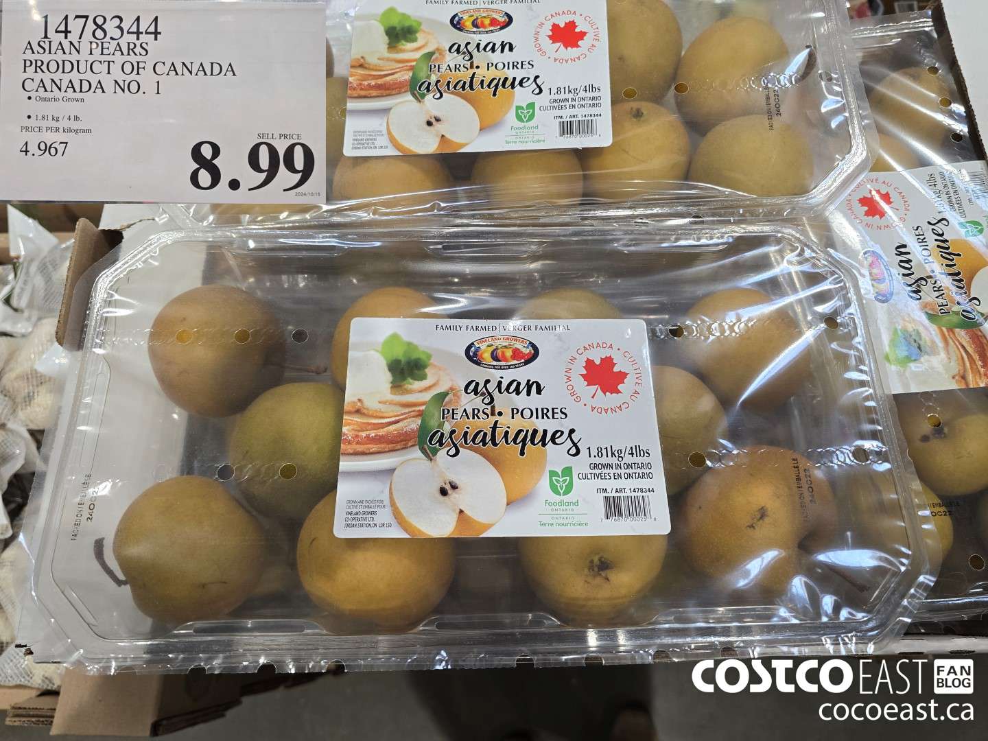 1478344 ASIAN PEARS PRODUCT OF CANADA CANADA NO. 1 $8.99