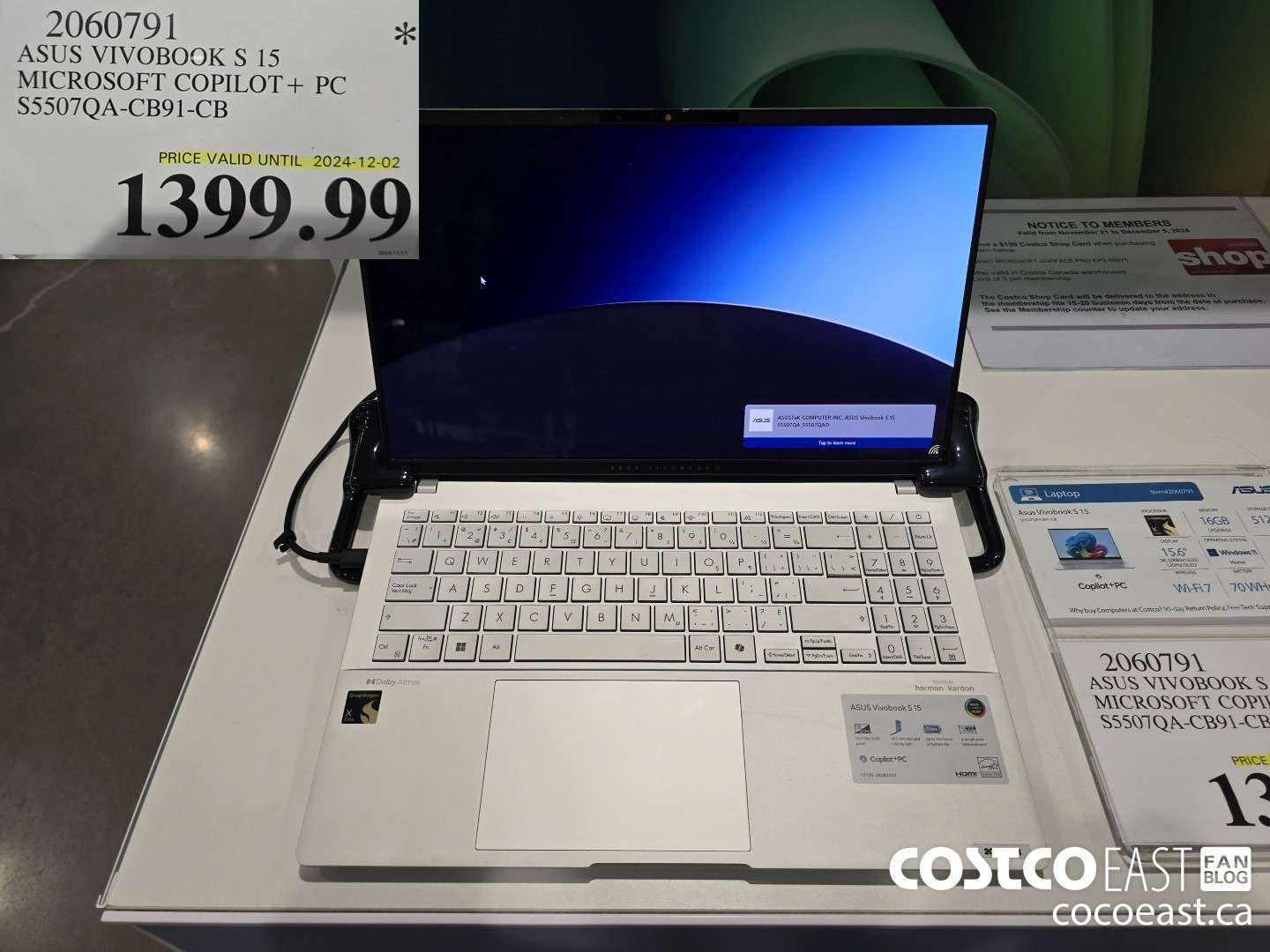 2060791 ASUS VIVOBOOK S 15 MICROSOFT COPILOT+ PC S5507QA-CB91-CB $1399.99