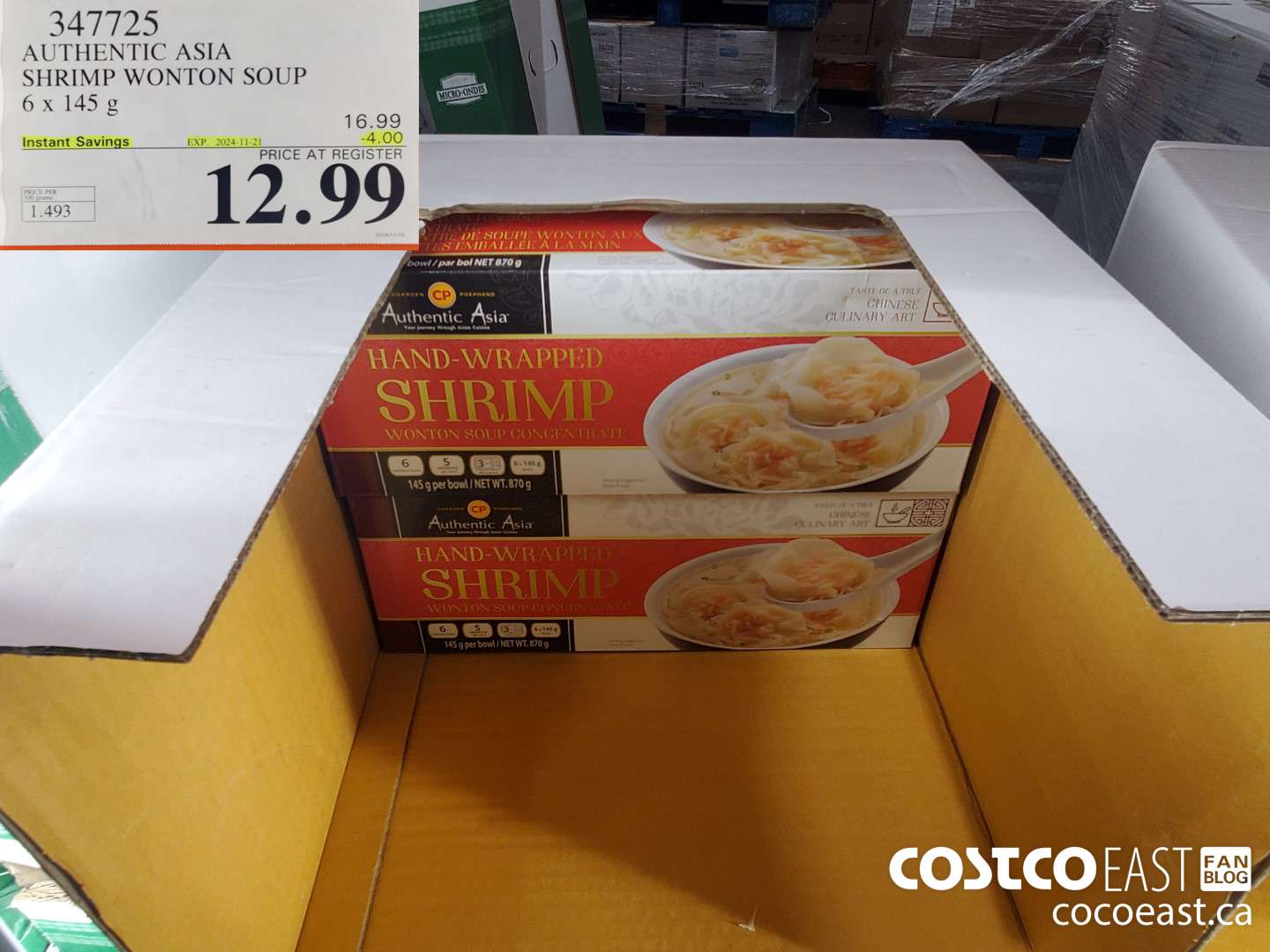 347725 AUTHENTIC ASIA SHRIMP WONTON SOUP 6x145G ($4.00 INSTANT SAVINGS EXPIRES ON 2024-11-24) $12.99