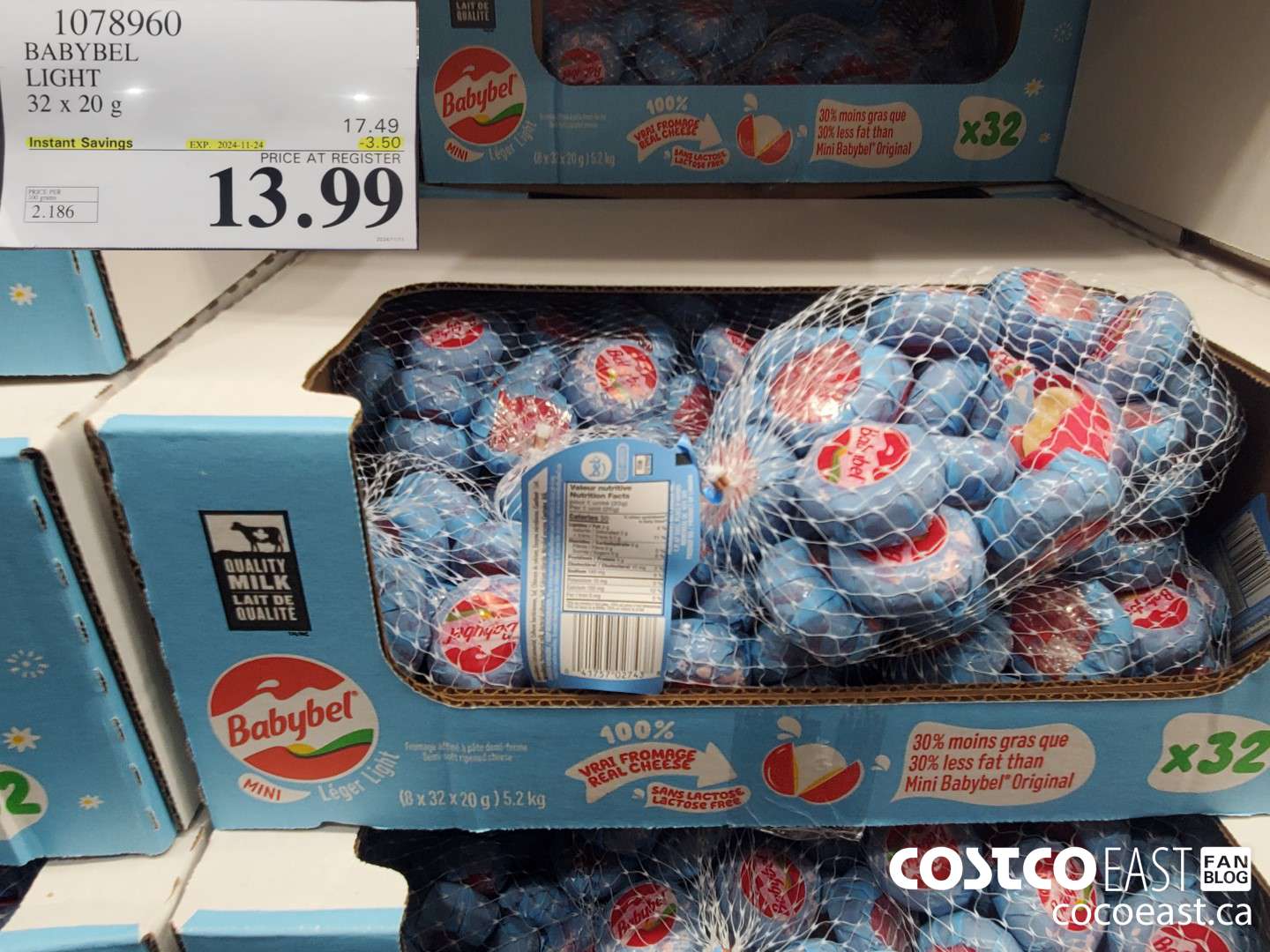 1078960 BABYBEL LIGHT 32 X 20g  ($3.50 INSTANT SAVINGS EXPIRES ON 2024-11-24) $13.99