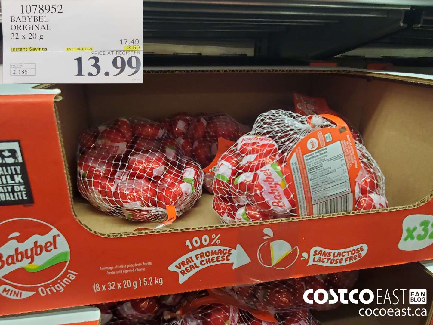 1078952 BABYBEL ORIGINAL 32x20g  ($3.50 INSTANT SAVINGS EXPIRES ON 2024-11-24) $13.99