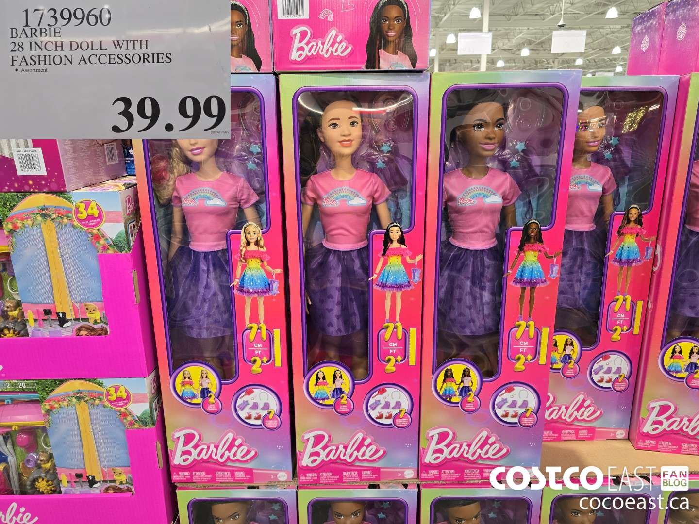 1739960 BARBIE 28 INCH DOLL WITH FASHION ACCESSORIES $39.99