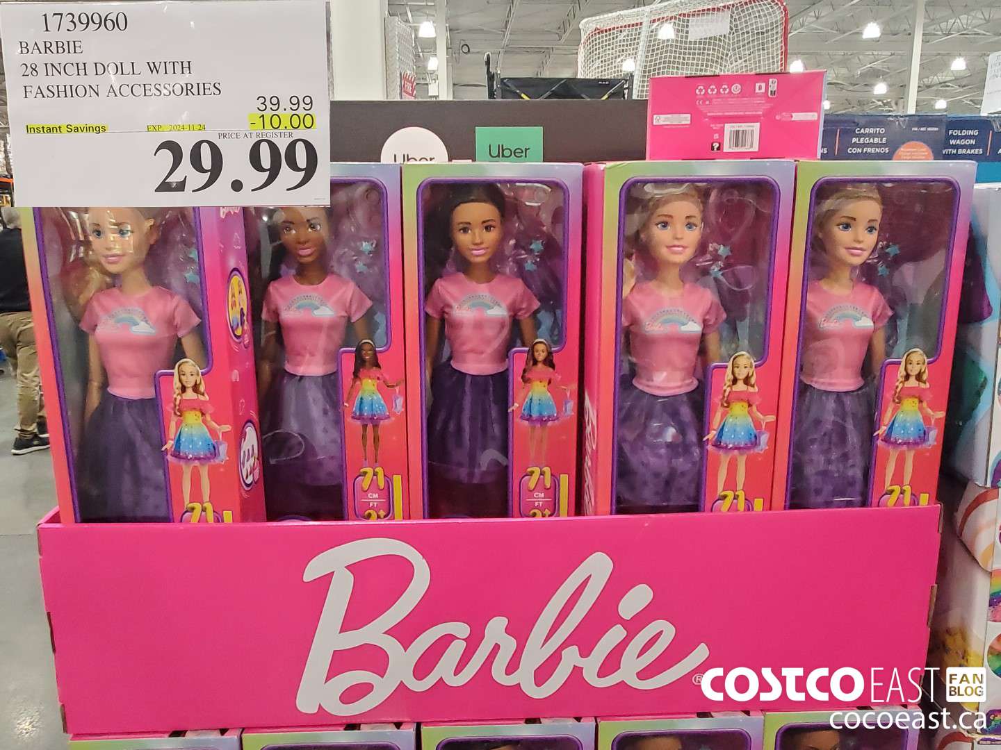 1739960 BARBIE 28 INCH DOLL WITH FASHION ACCESSORIES ($10.00 INSTANT SAVINGS EXPIRES ON 2024-11-24) $29.99