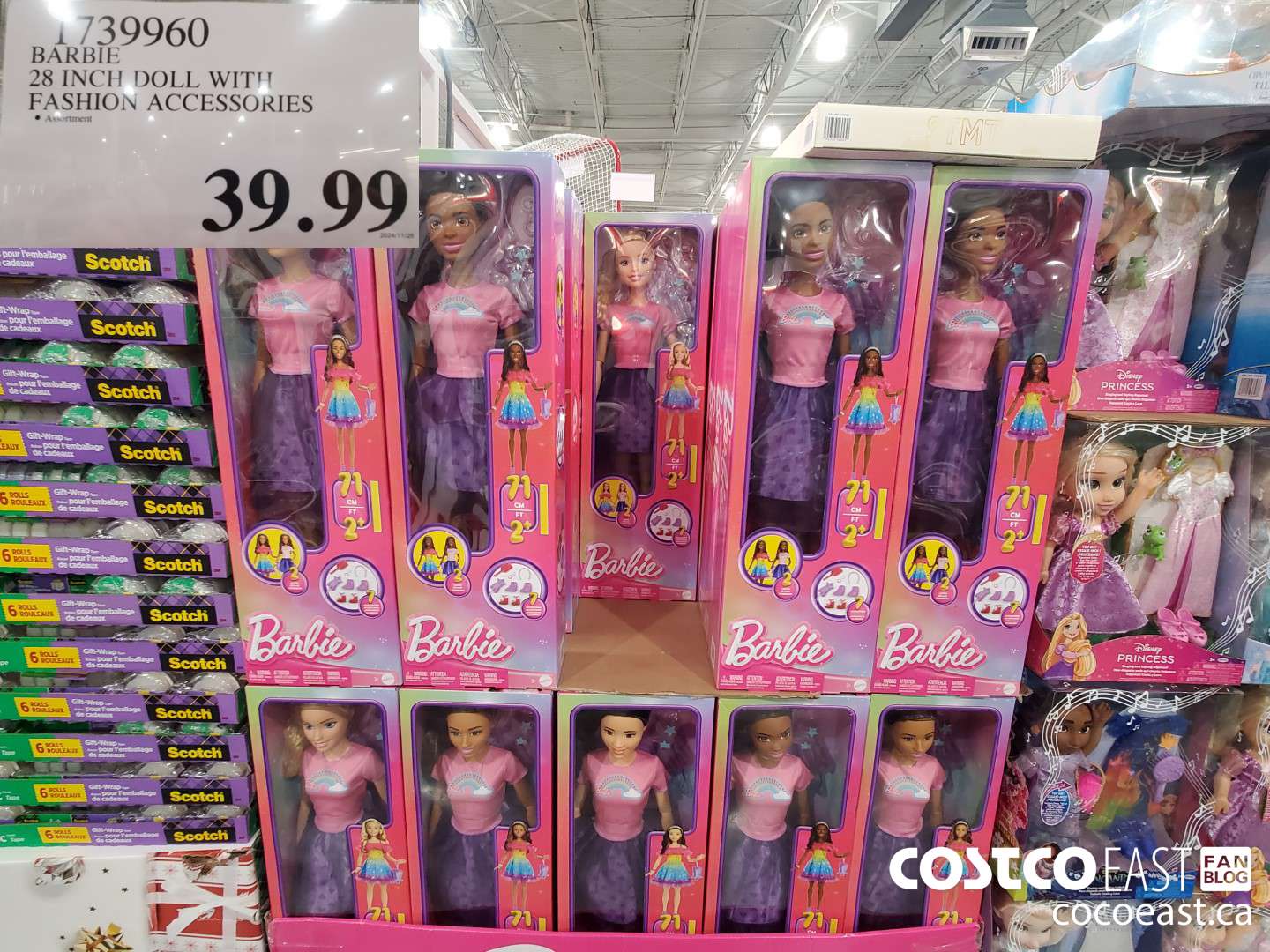 1739960 BARBIE 28 INCH DOLL WITH FASHION ACCESSORIES $39.99