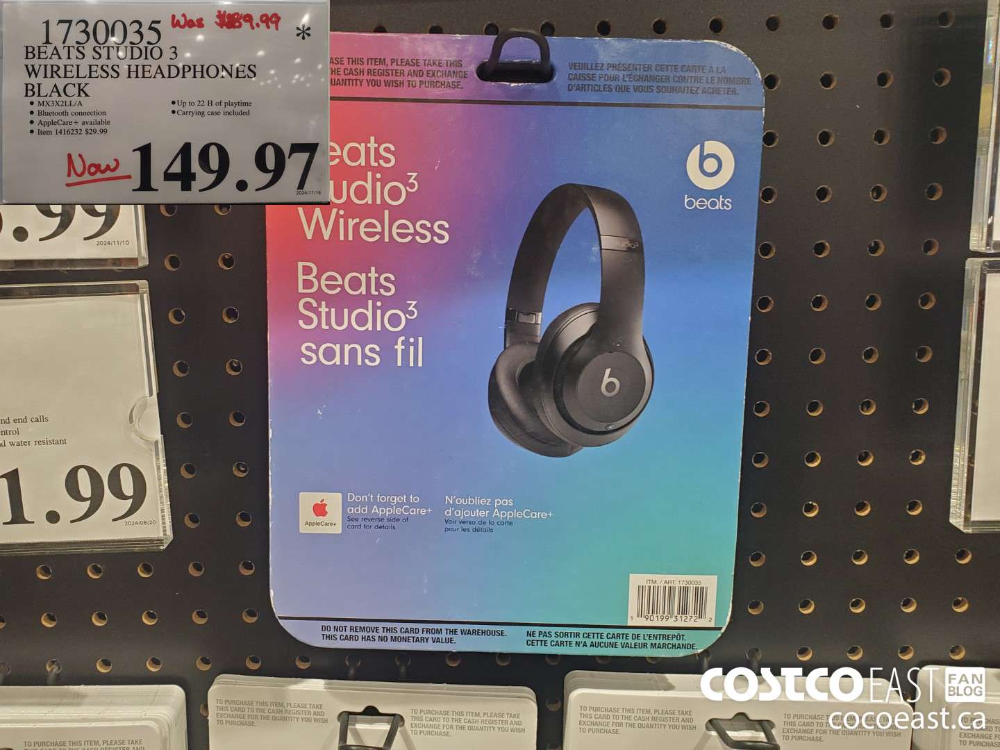 1730035 BEATS STUDIO 3 WIRELESS HEADPHONES  $149.97