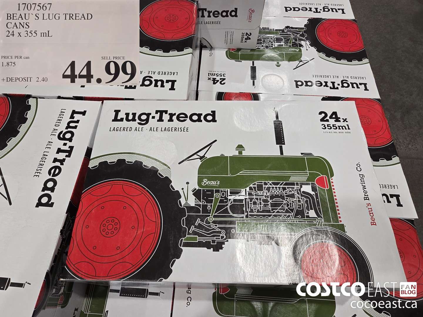 1707567 BEAU S LUG TREAD CANS 24 x 355 mL $44.99