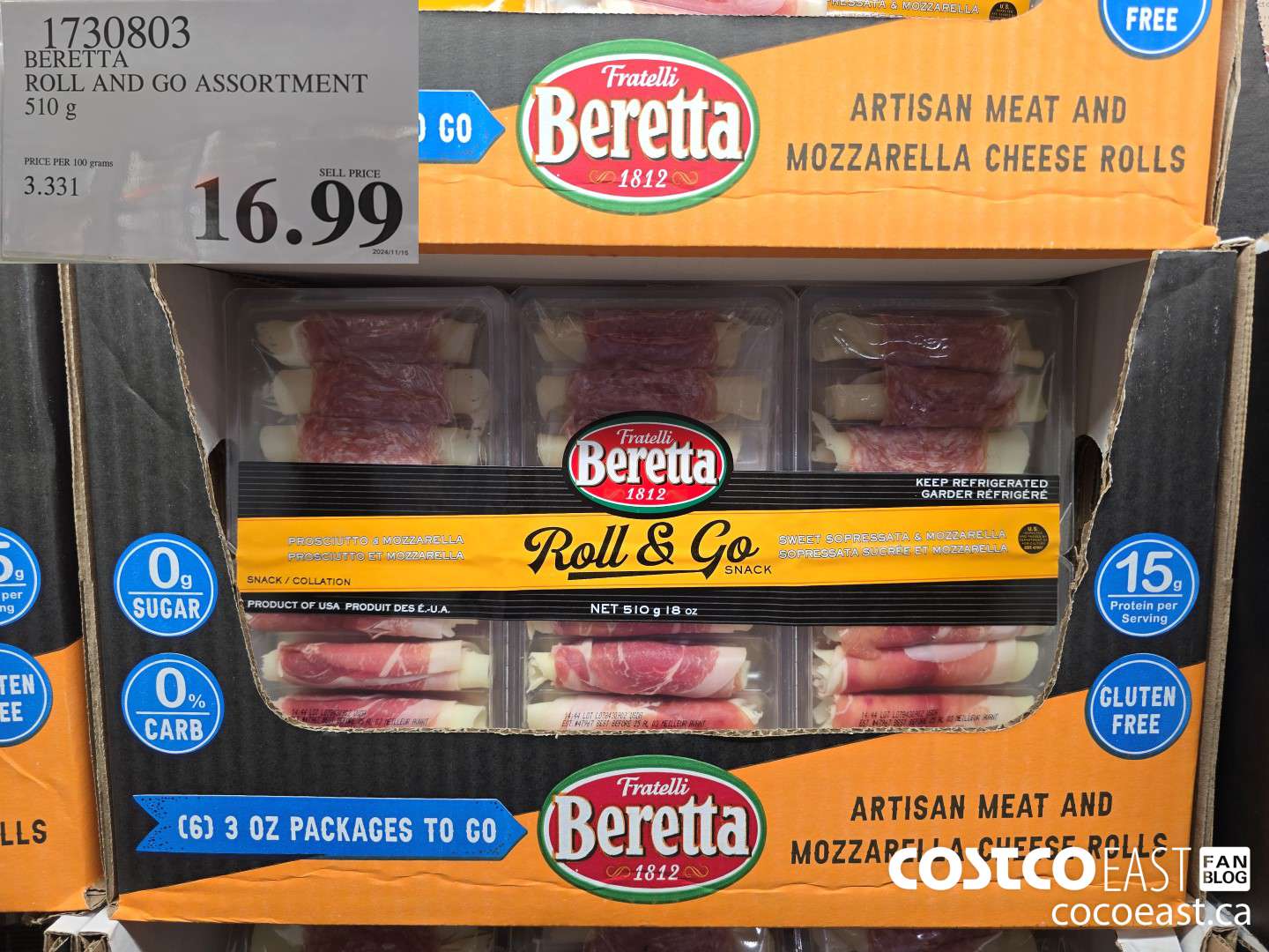 1730803 BERETTA ROLL AND GO ASSORTMENT 510 g $16.99