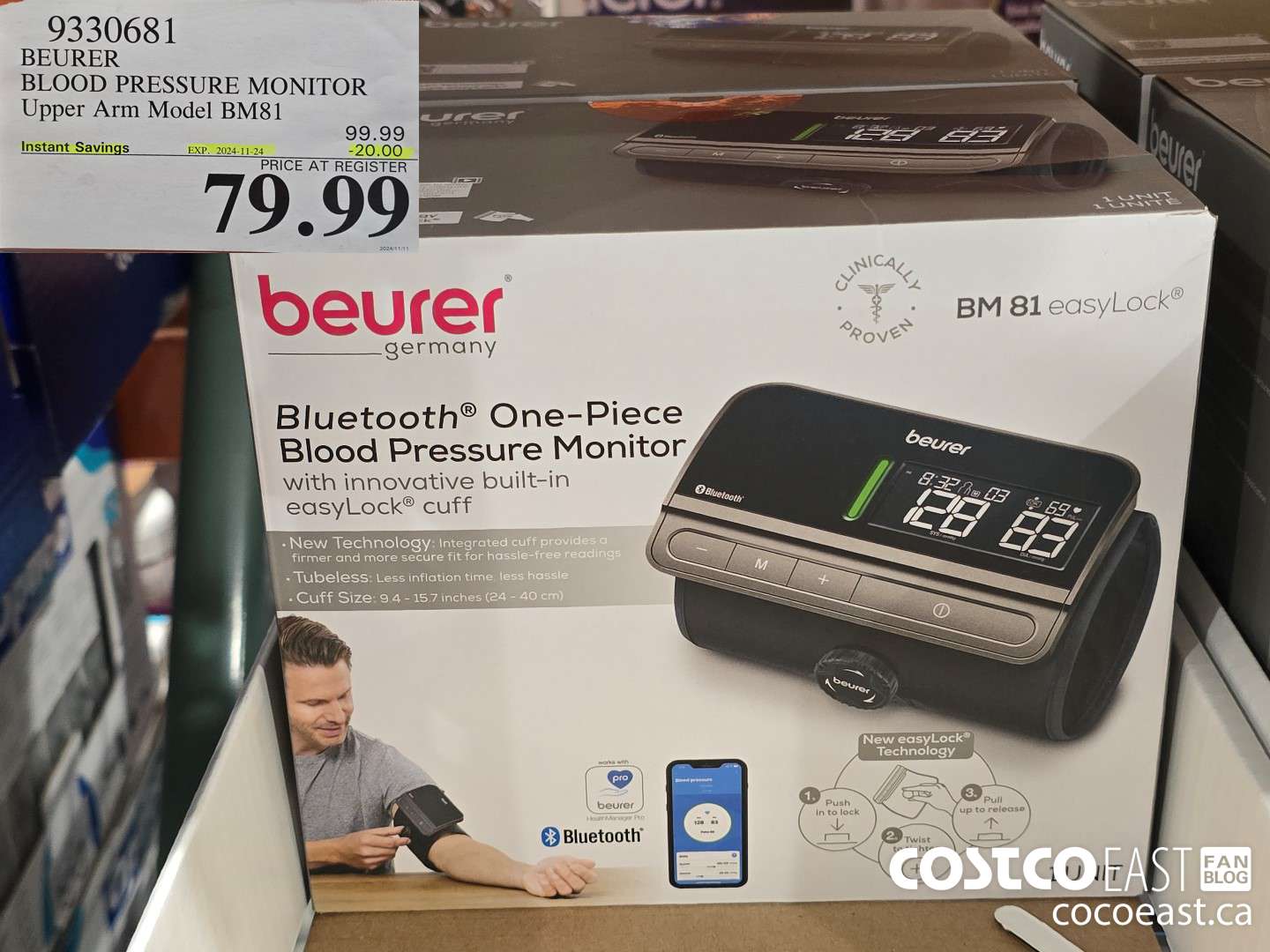 9330681 BEURER BLOOD PRESSURE MONITOR Upper Arm Model BM81 ($20.00 INSTANT SAVINGS EXPIRES ON 2024-11-24) $79.99