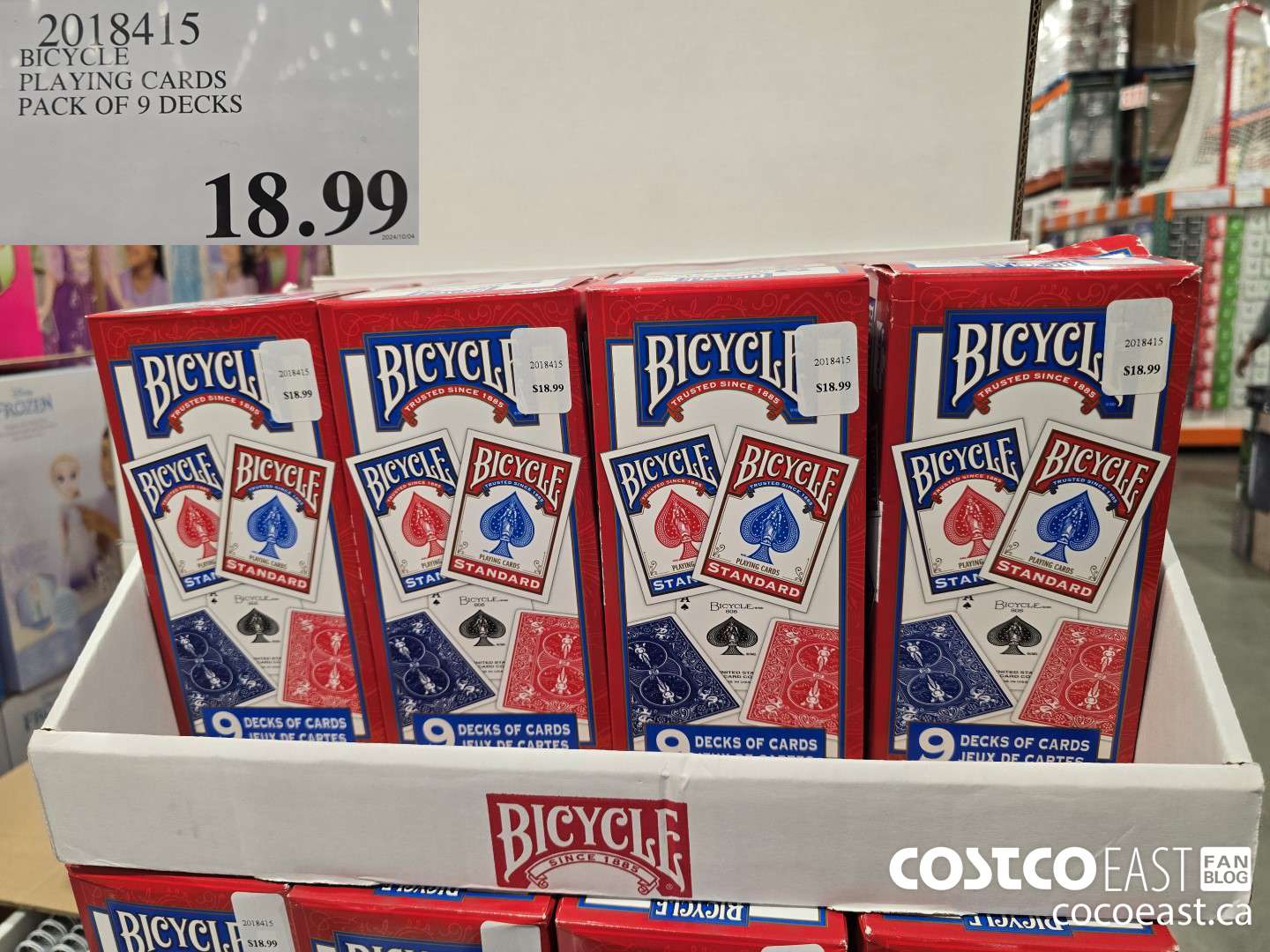 2018415 BICYCLE PLAYING CARDS PACK OF 9 DECKS $18.99