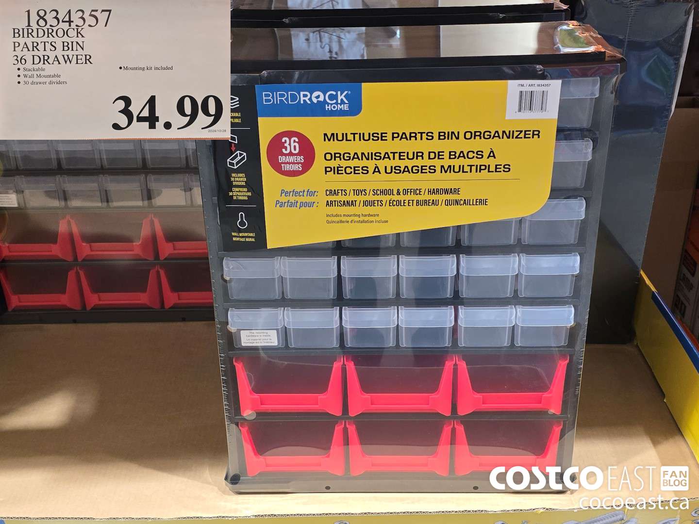 1834357 BIRDROCK PARTS BIN 36 DRAWER $34.99